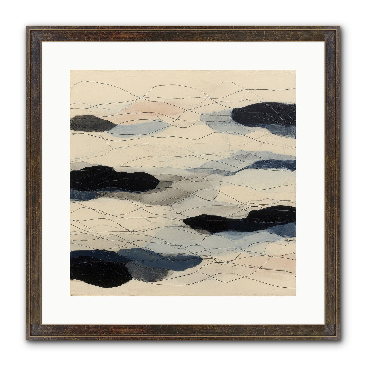 Lava Framed Print - Slimwoods Black/Gold 16x16