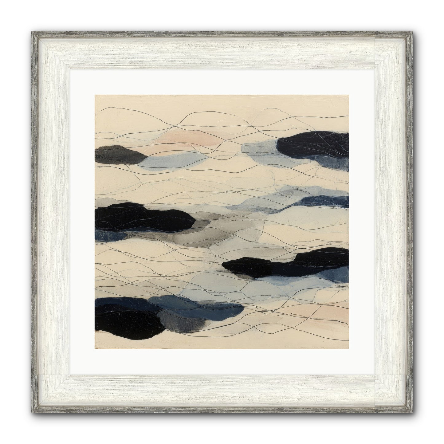 Lava Framed Print - Driftwood White 20x20