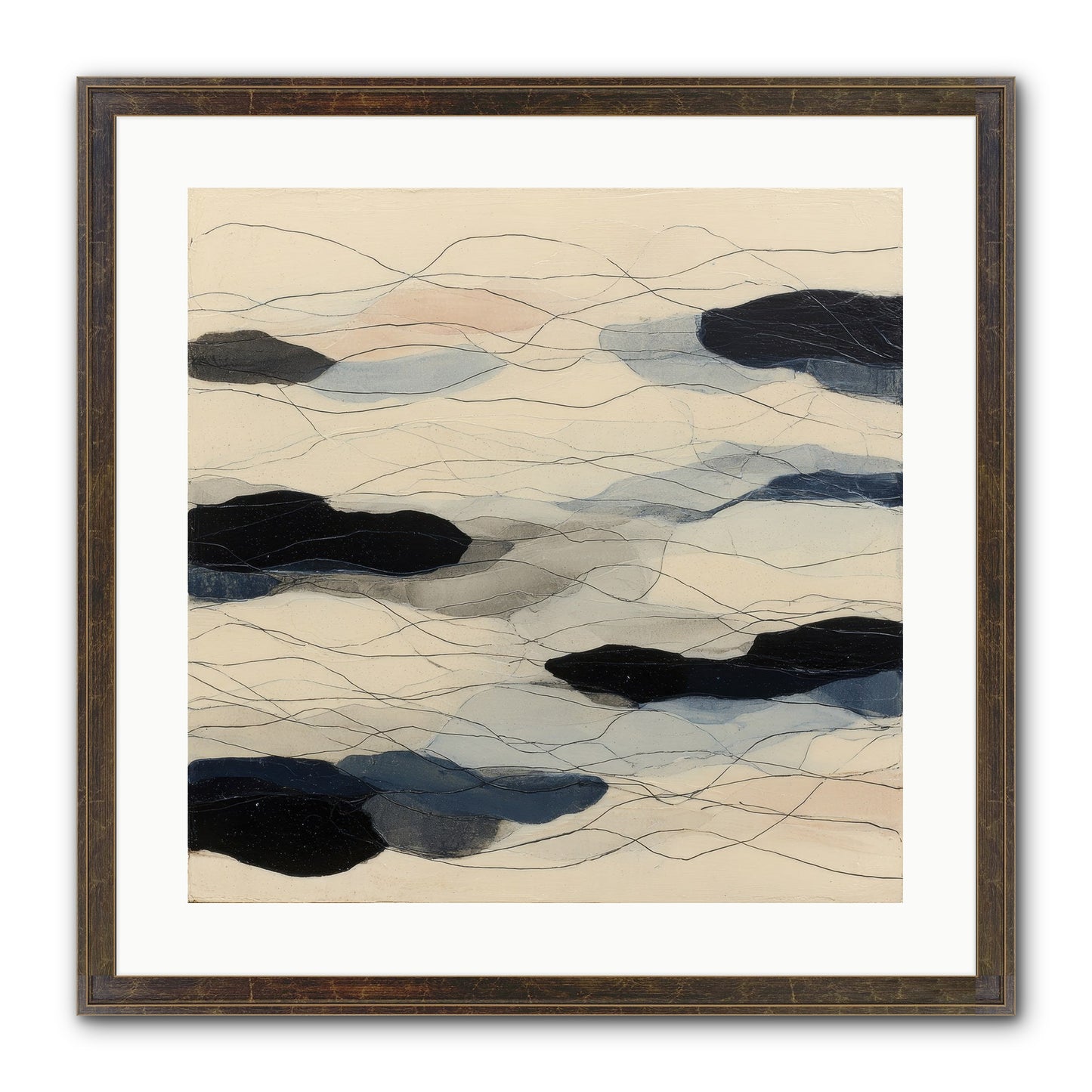 Lava Framed Print - Slimwoods Black/Gold 20x20
