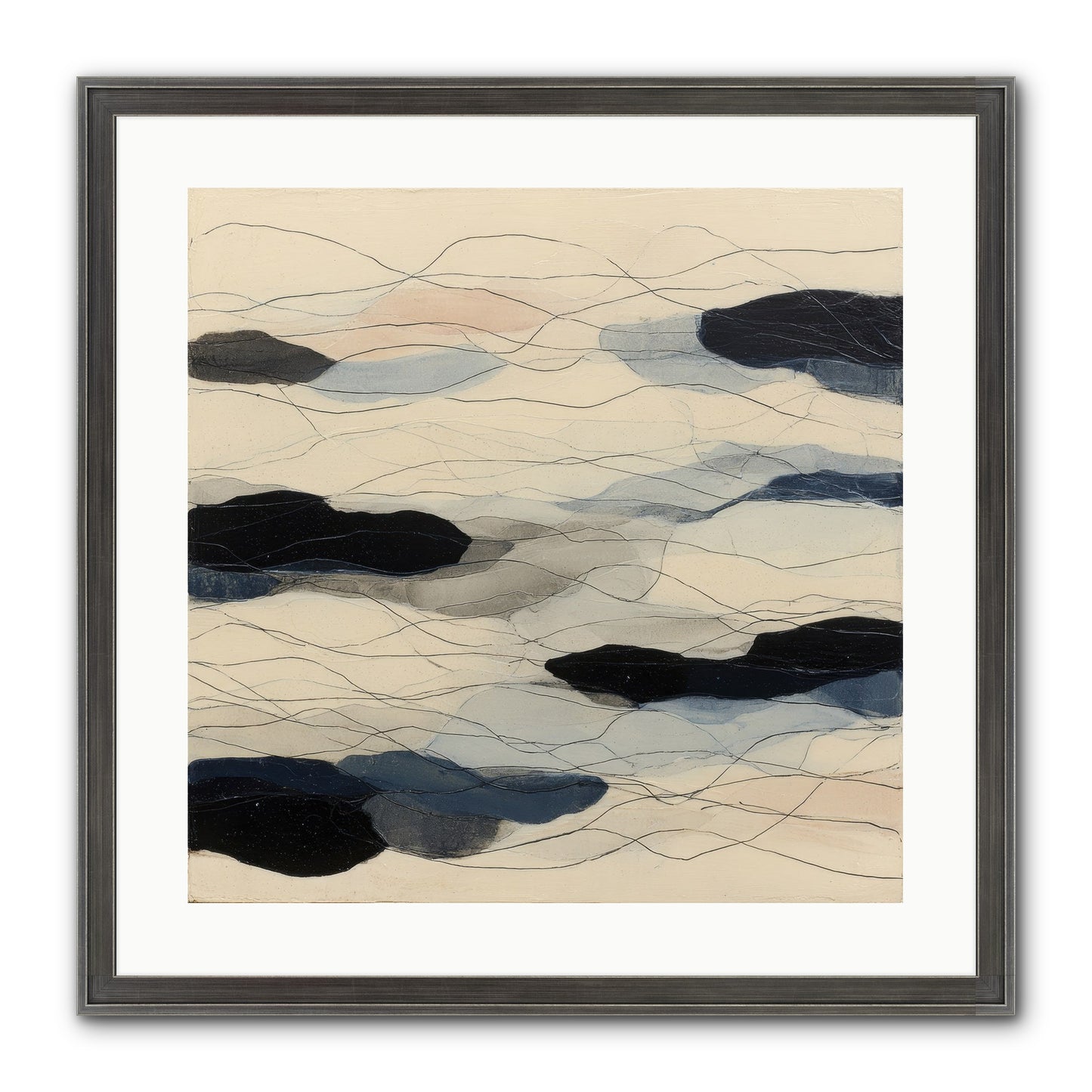 Lava Framed Print - Slimwoods Black/Silver 20x20