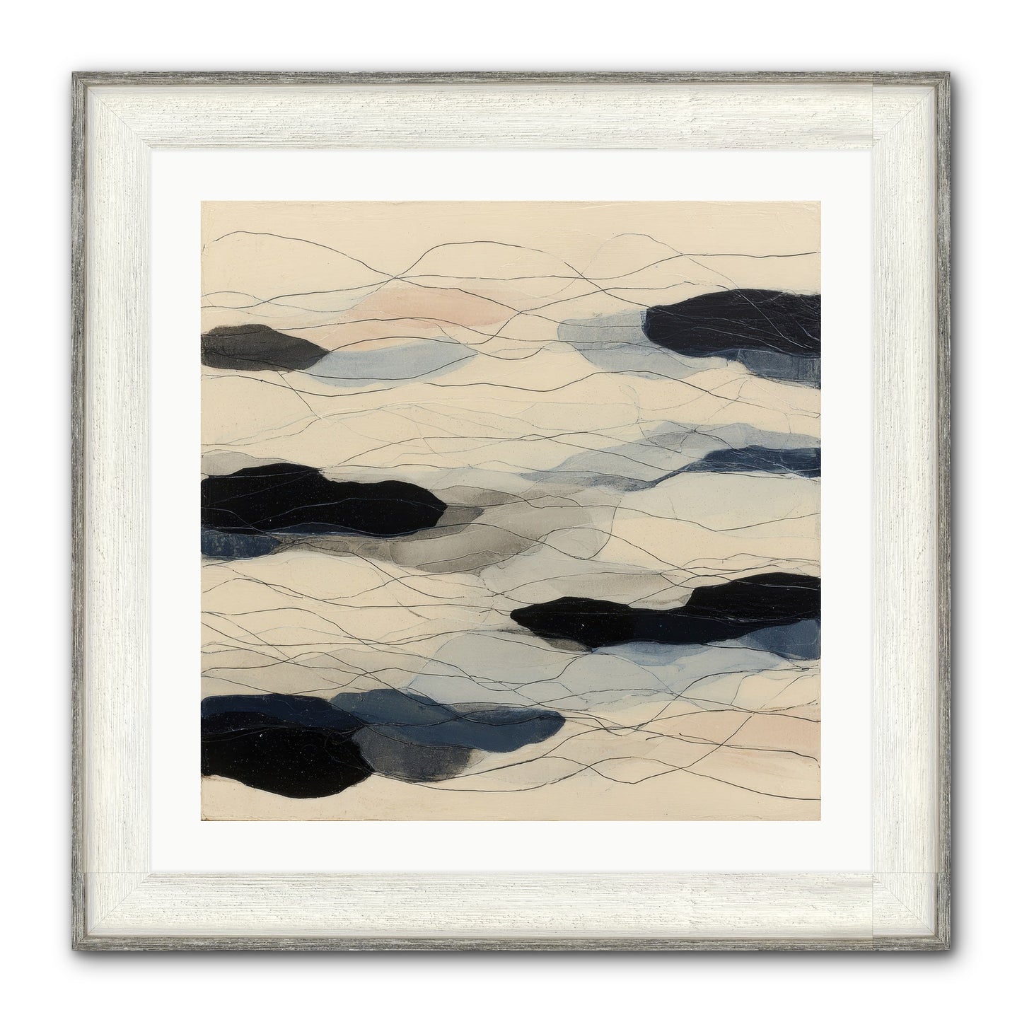 Lava Framed Print - Driftwood White 24x24