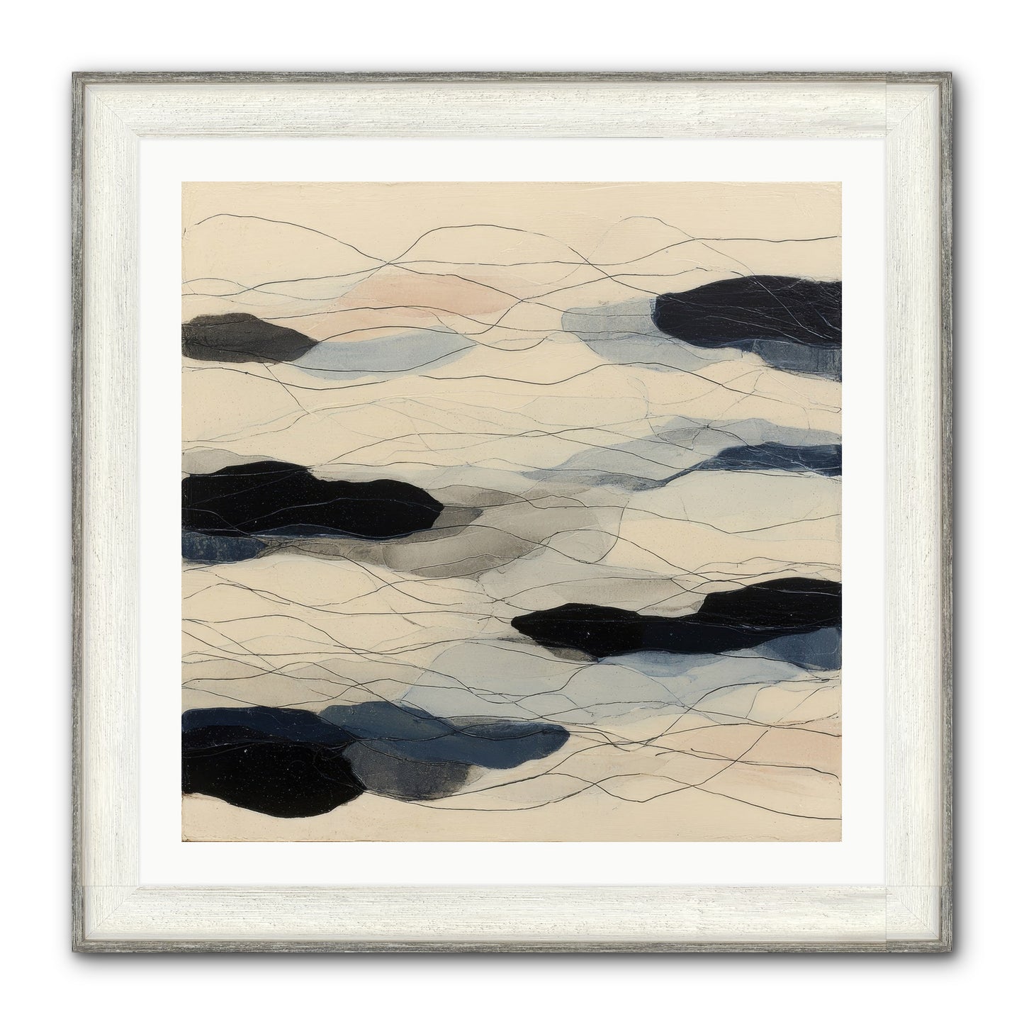 Lava Framed Print - Driftwood White 30x30