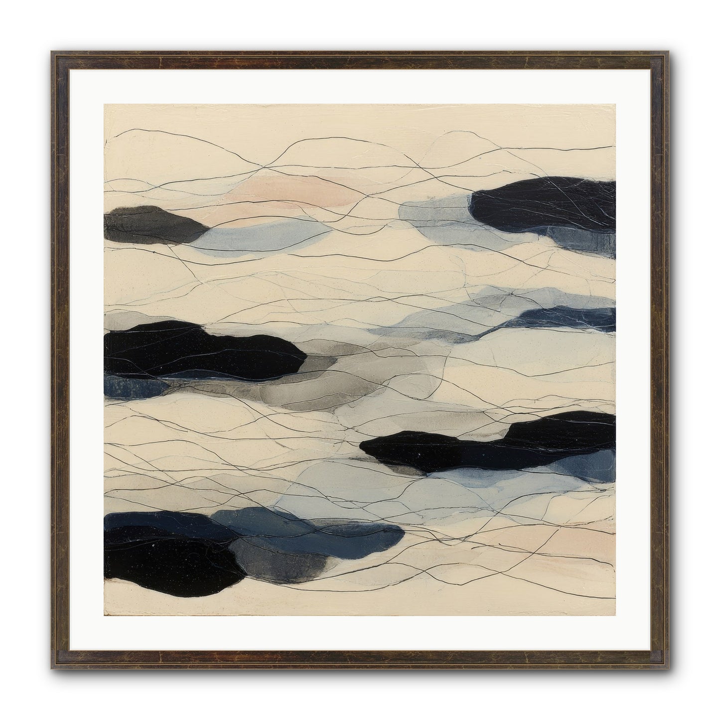 Lava Framed Print - Slimwoods Black/Gold 30x30