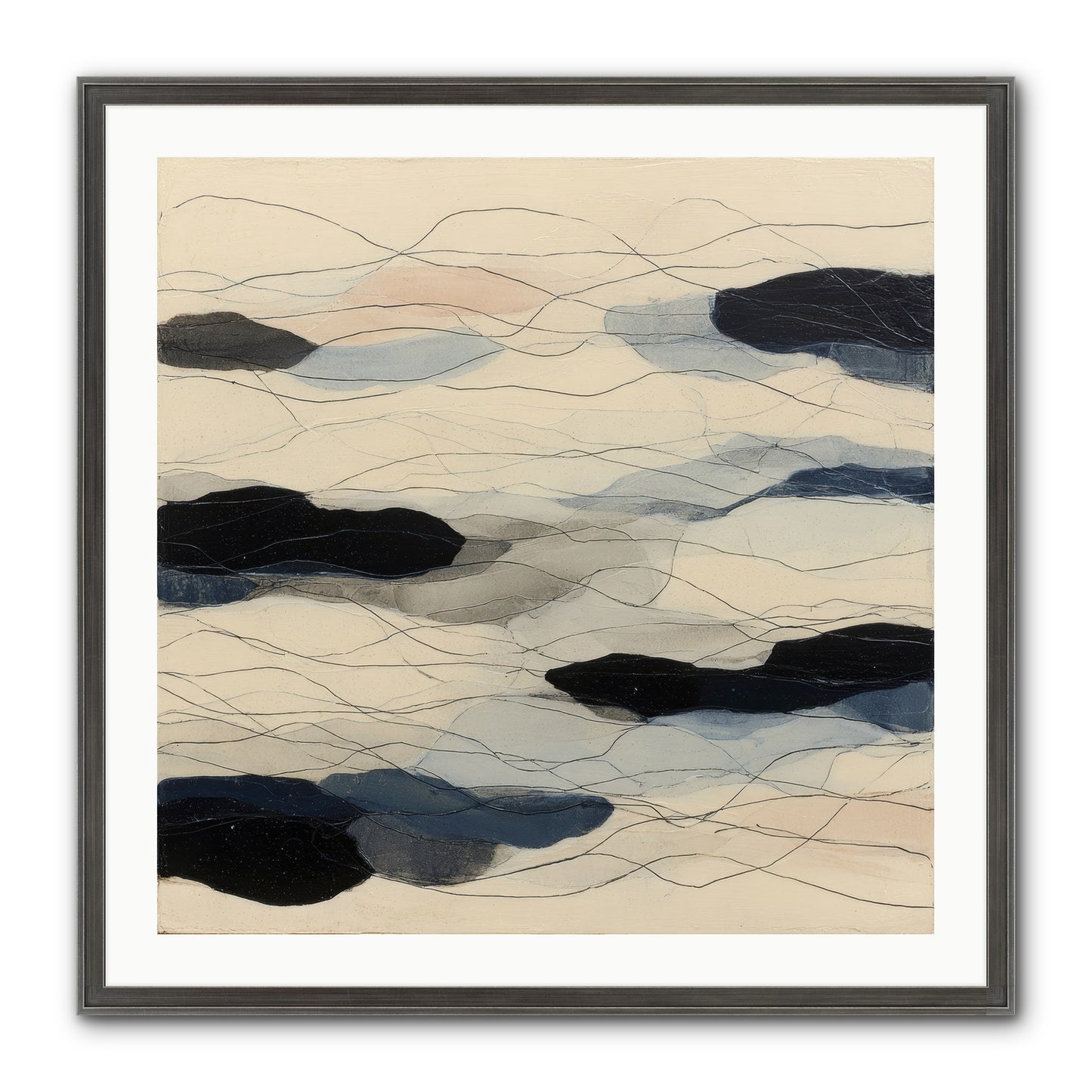 Lava Framed Print - Slimwoods Black/Silver 30x30