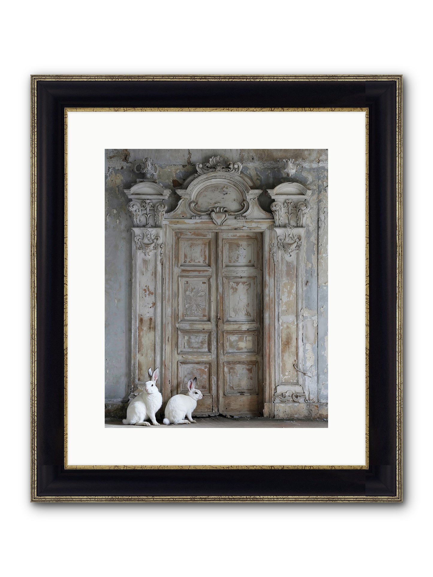 Lavender Dreams & Cotton Tails Framed Print - Black & Gold 12x15