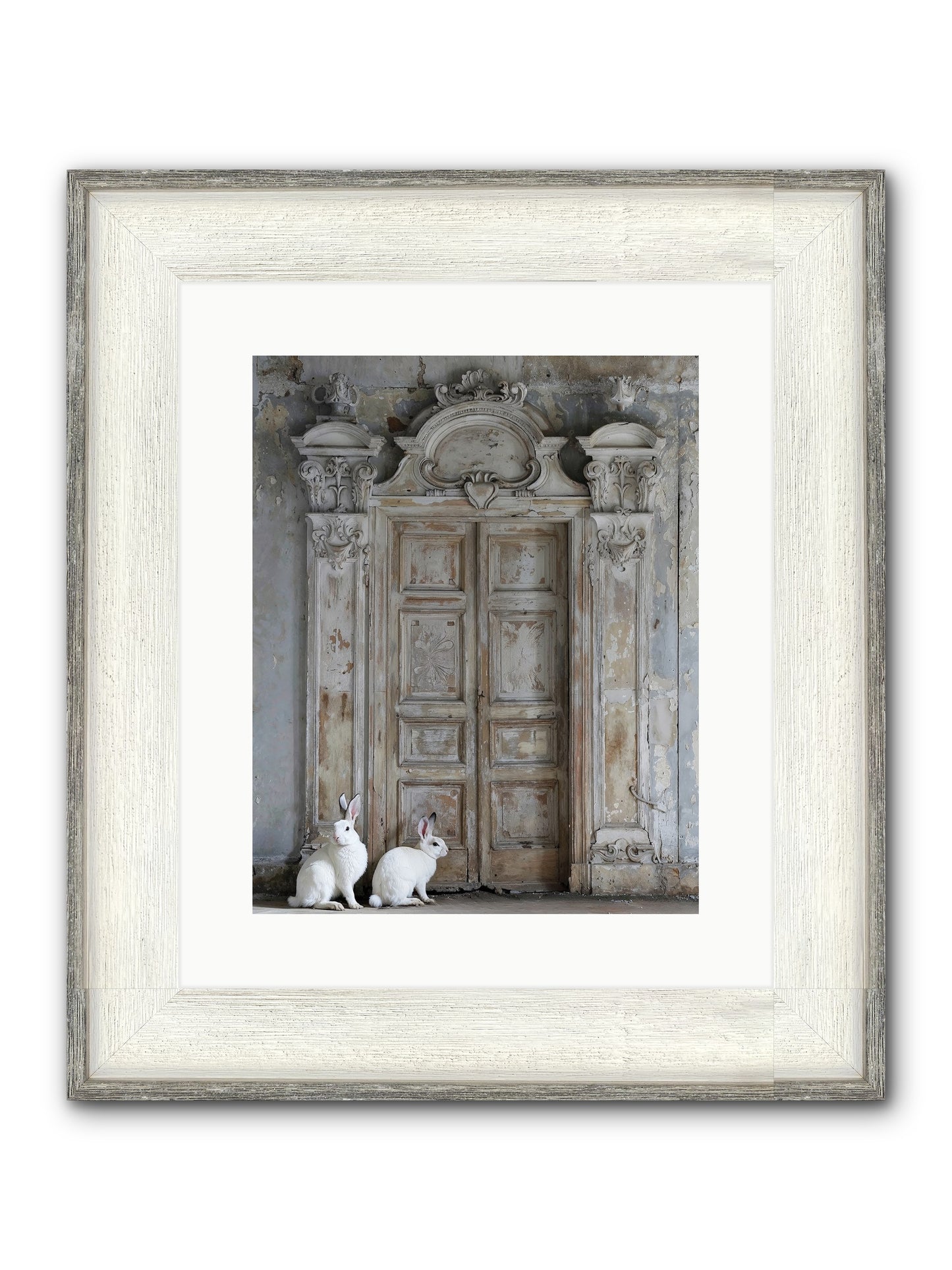 Lavender Dreams & Cotton Tails Framed Print - Driftwood White 12x15
