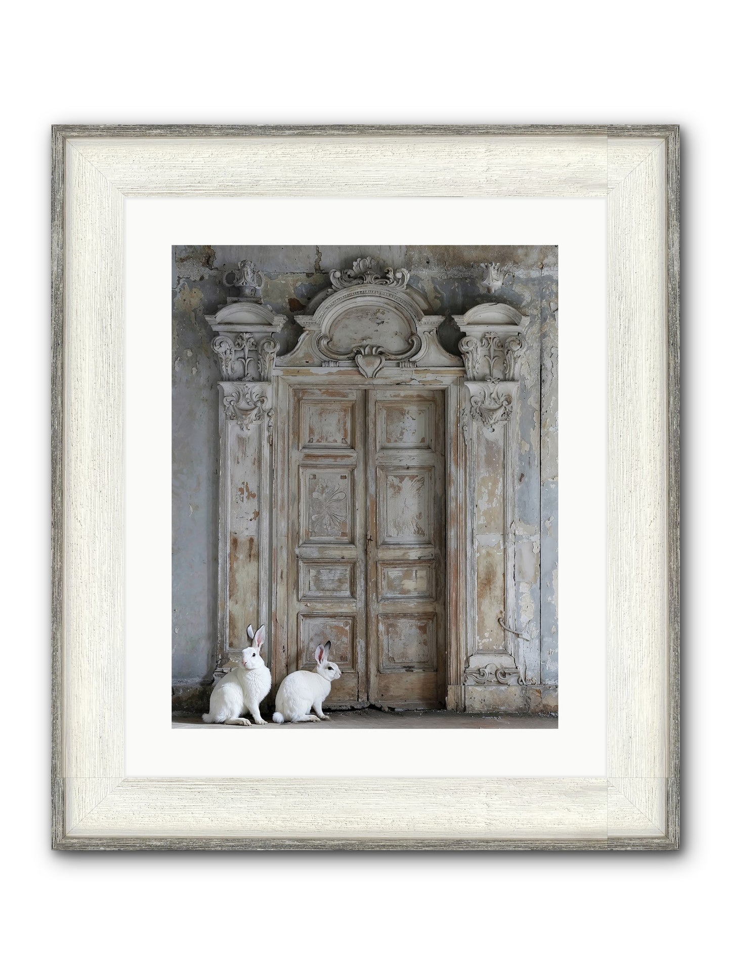 Lavender Dreams & Cotton Tails Framed Print - Driftwood White 16x20