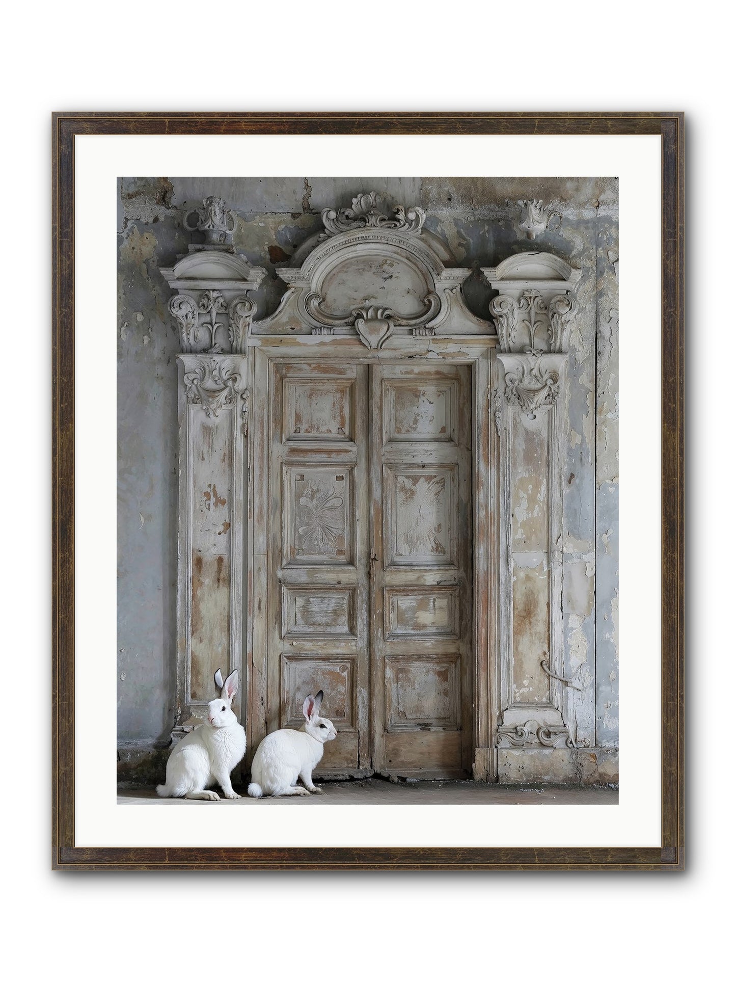 Lavender Dreams & Cotton Tails Framed Print - Slimwoods Black/Gold 24x30