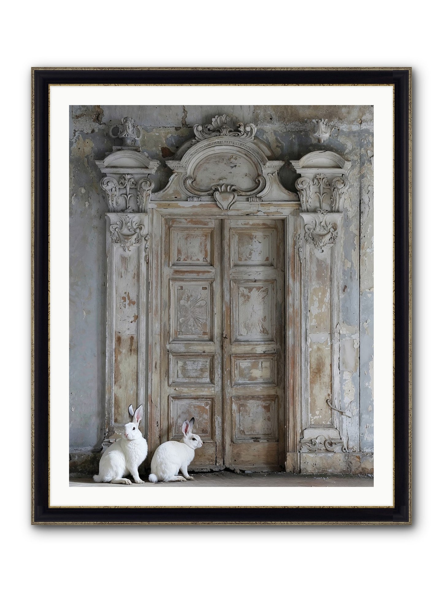 Lavender Dreams & Cotton Tails Framed Print - Black & Gold 32x40