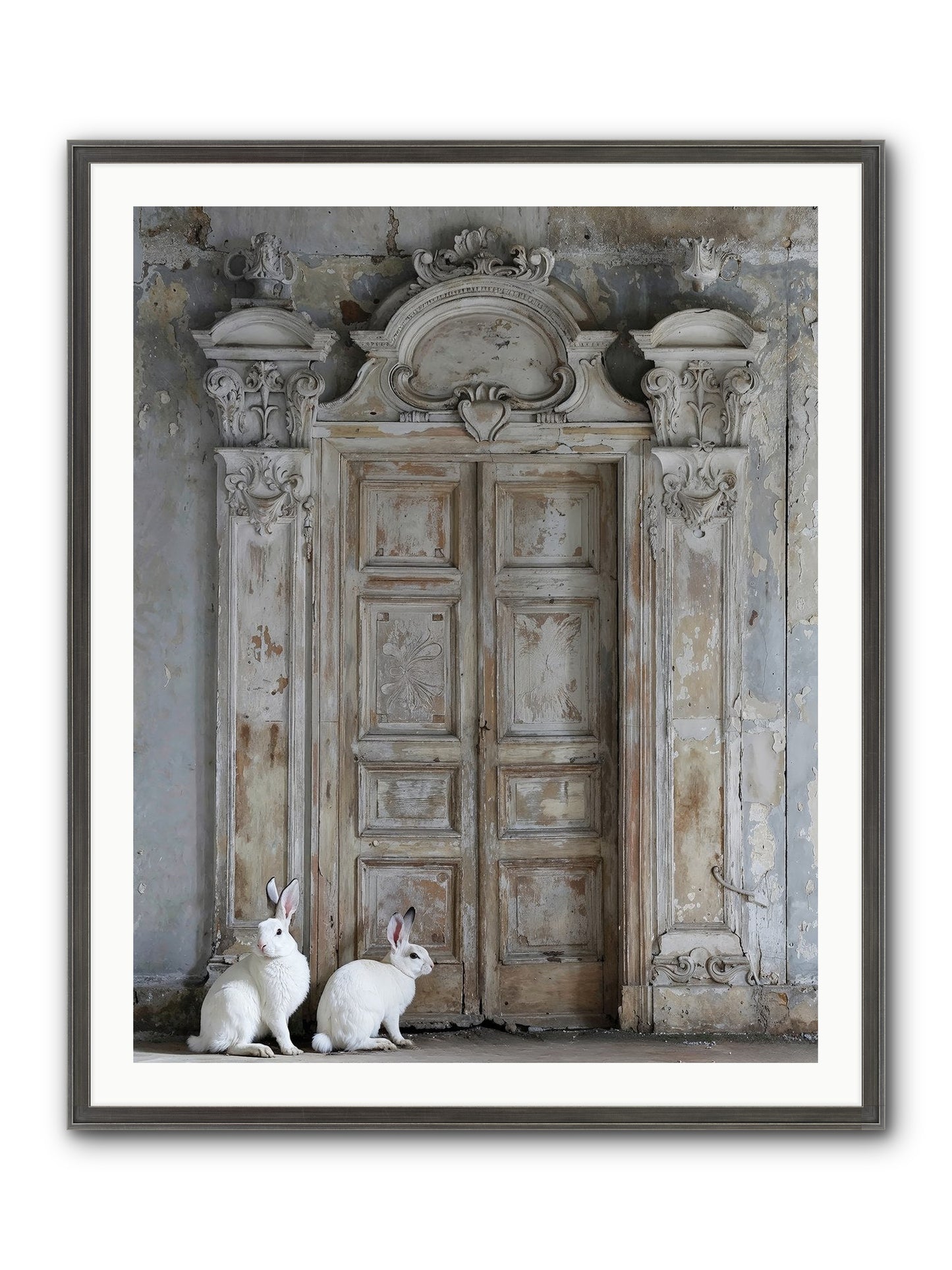 Lavender Dreams & Cotton Tails Framed Print - Slimwoods Black/Silver 32x40