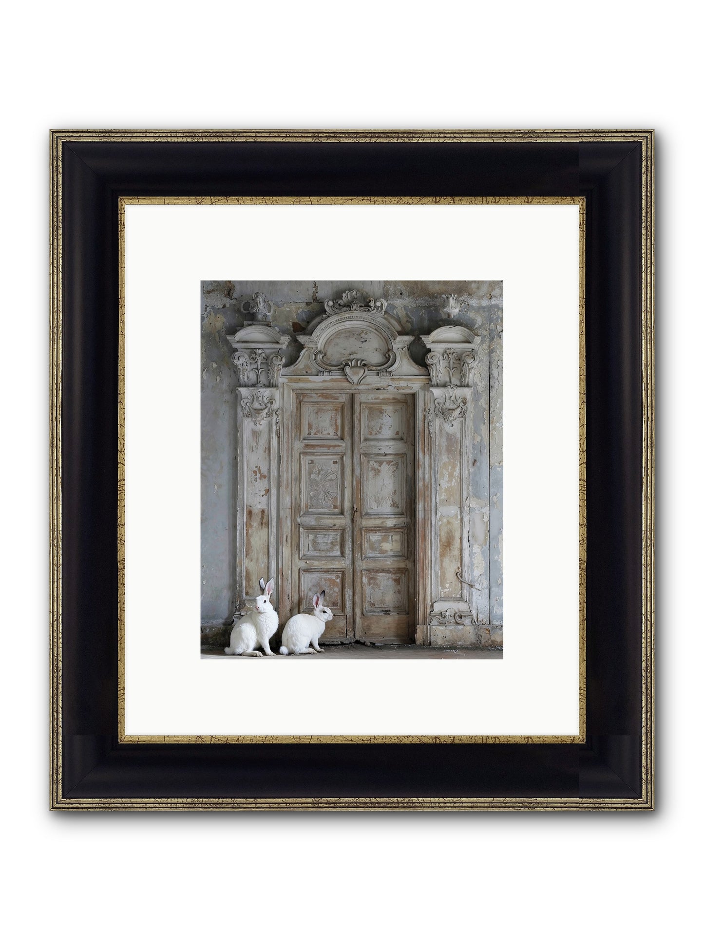 Lavender Dreams & Cotton Tails Framed Print - Black & Gold 8x10