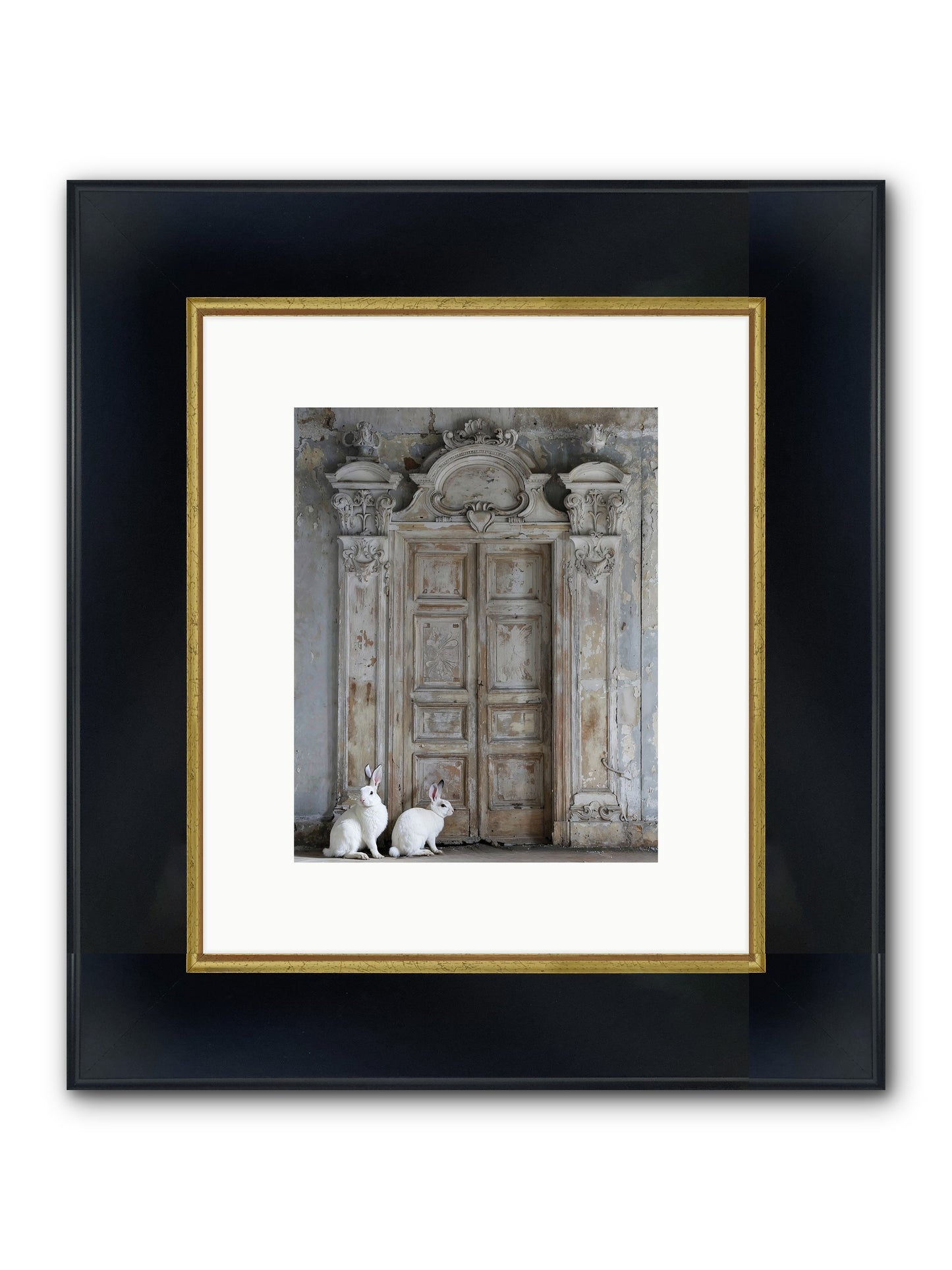 Lavender Dreams & Cotton Tails Framed Print - Wide Black w/Gold 8x10
