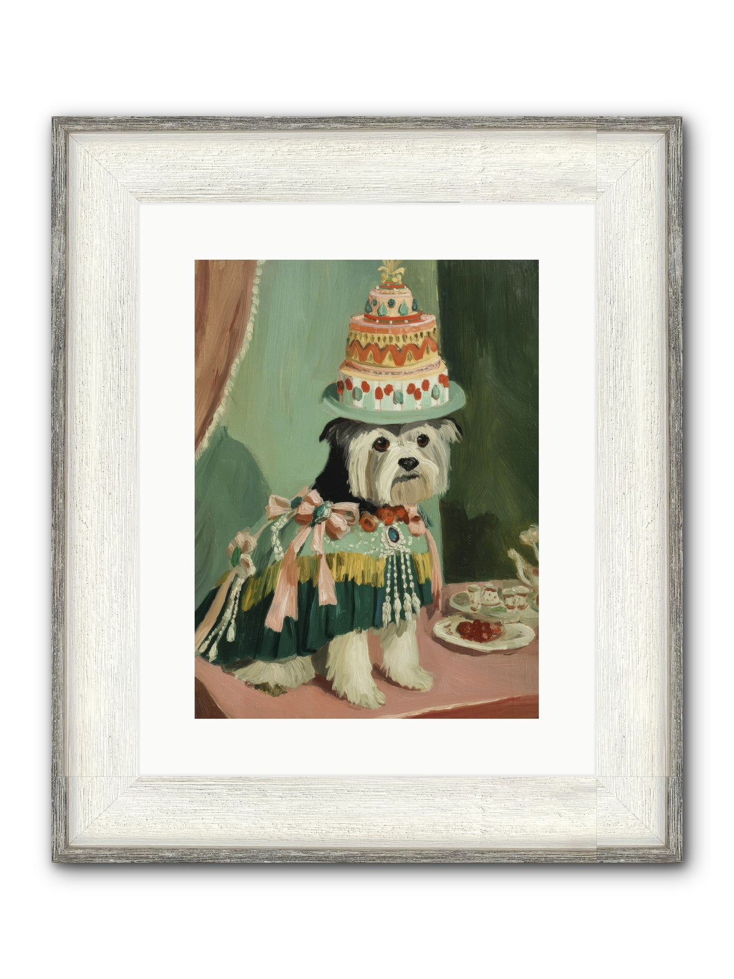 Lavender Teatime Framed Print - Driftwood White 12x16