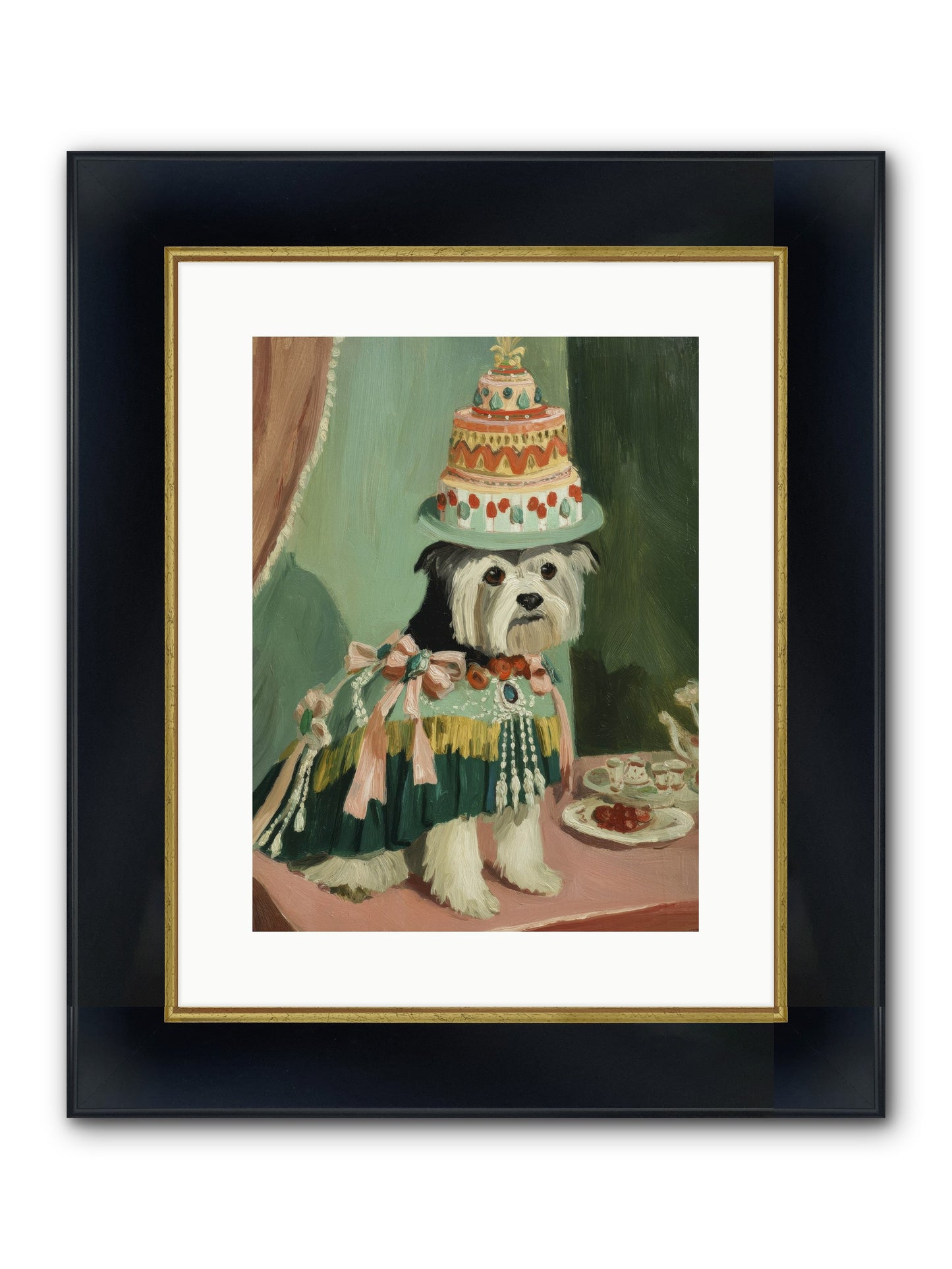 Lavender Teatime Framed Print - Wide Black w/Gold 12x16