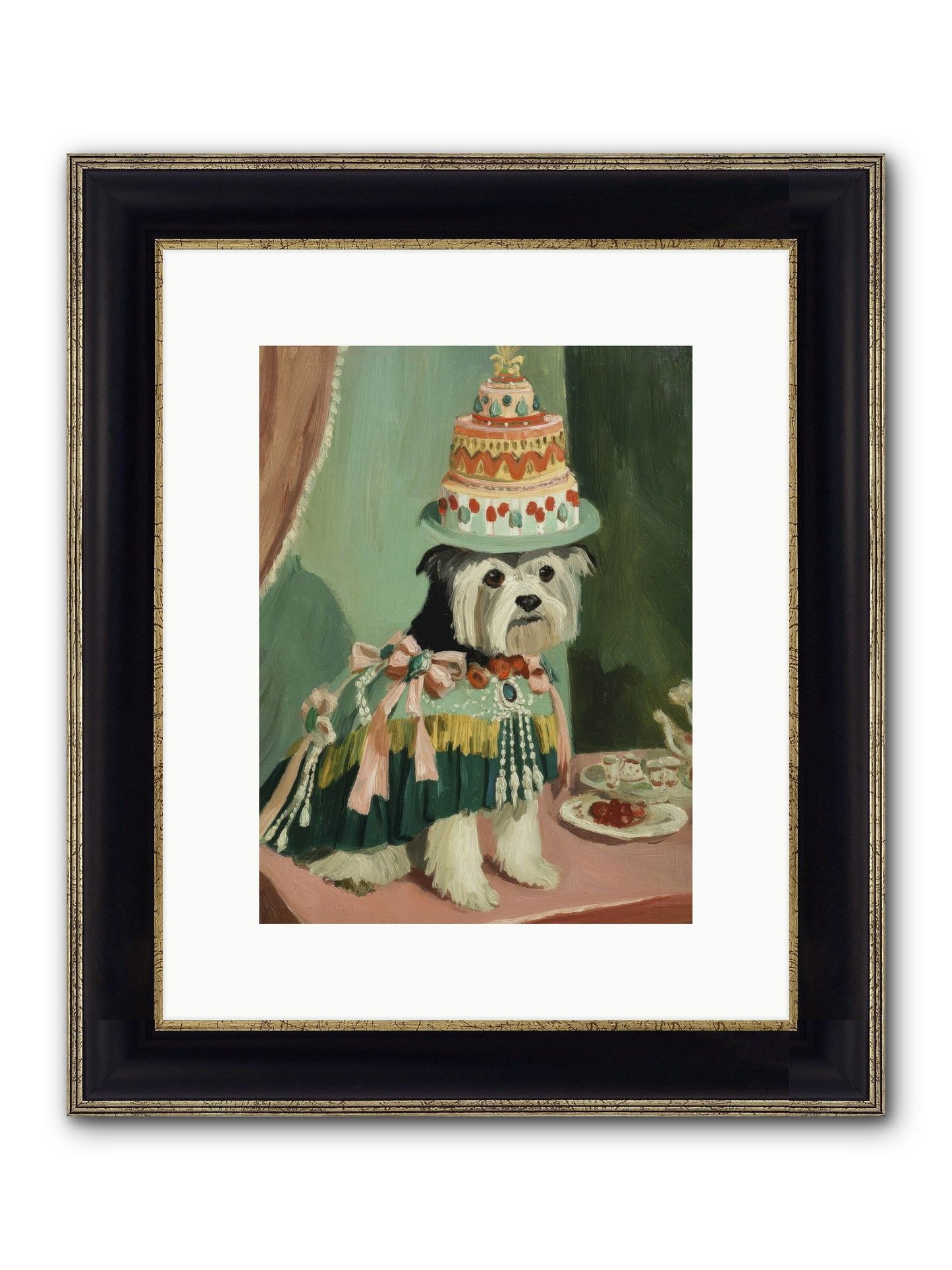 Lavender Teatime Framed Print - Black & Gold 9x12