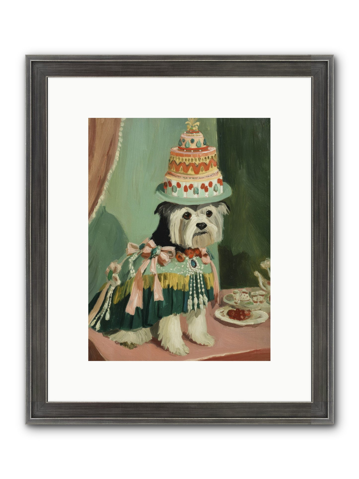 Lavender Teatime Framed Print - Slimwoods Black/Silver 9x12
