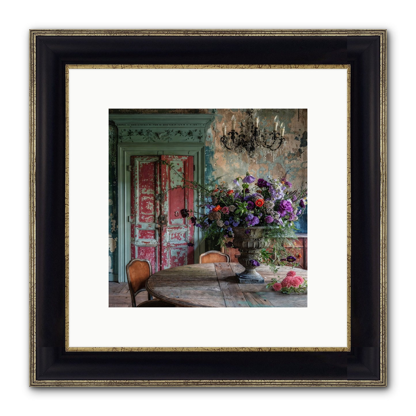 LAVENDER TWILIGHT Framed Print - Black & Gold 10x10