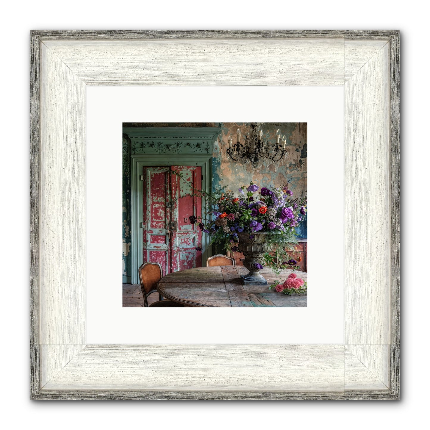 LAVENDER TWILIGHT Framed Print - Driftwood White 10x10