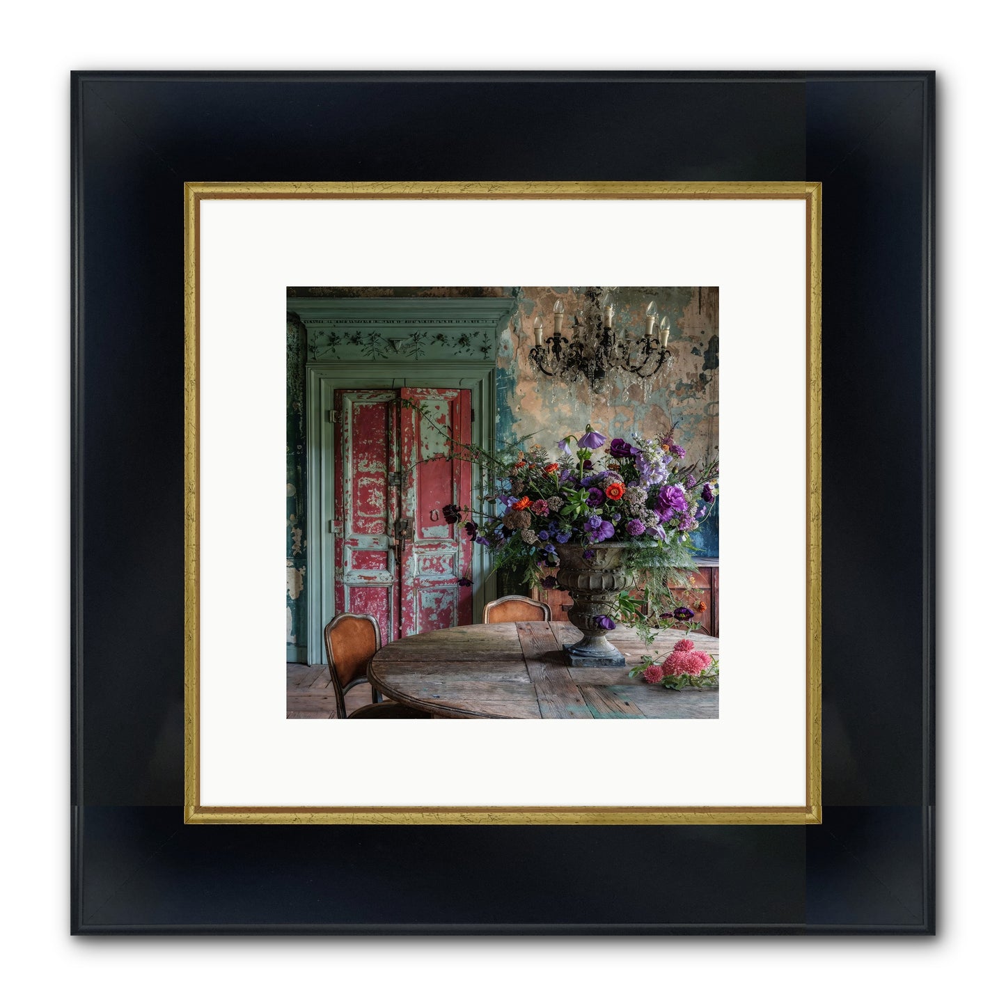 LAVENDER TWILIGHT Framed Print - Wide Black w/Gold 10x10