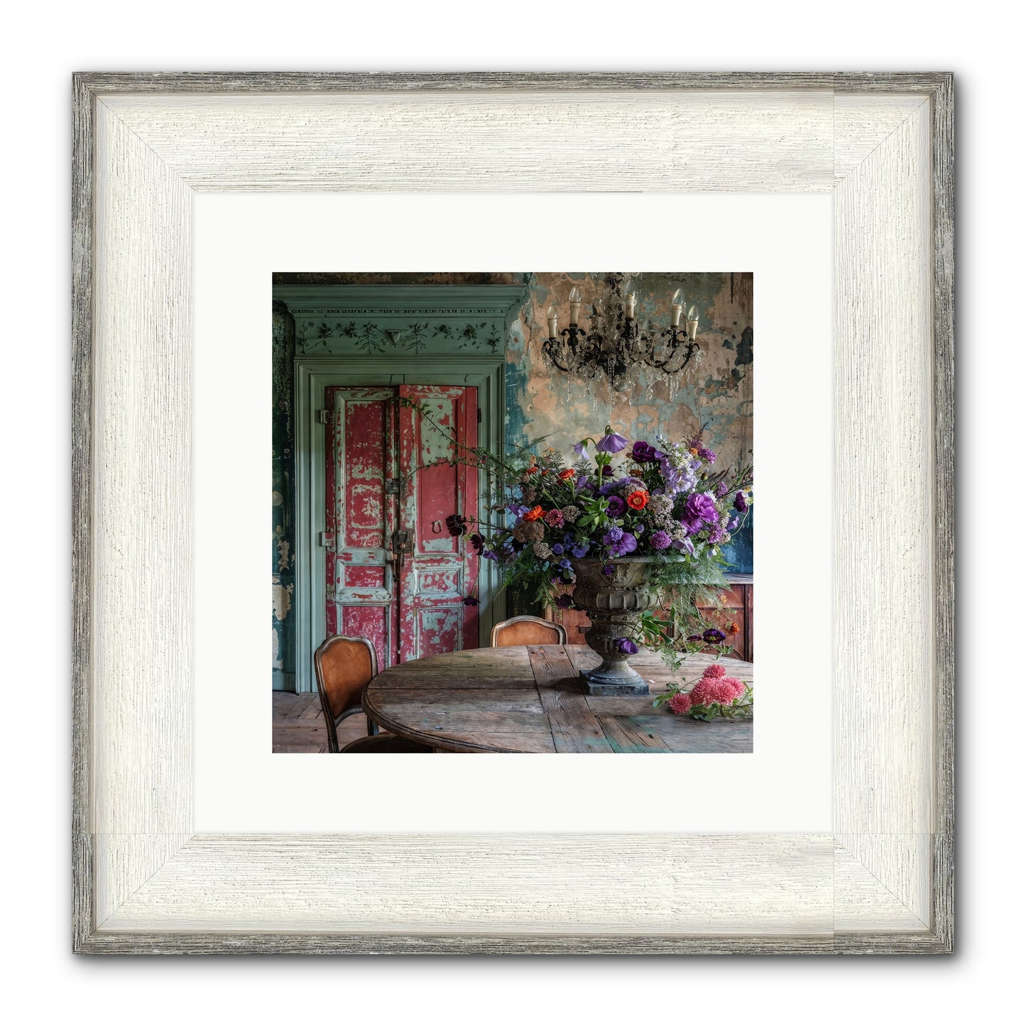 LAVENDER TWILIGHT Framed Print - Driftwood White 12x12