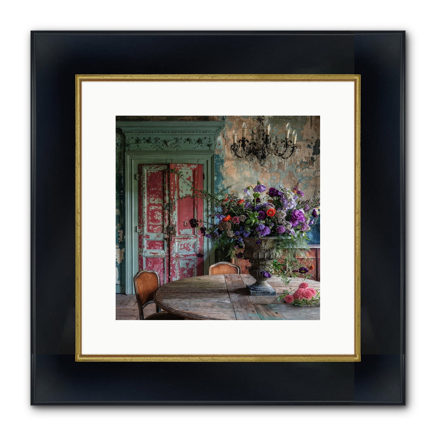 LAVENDER TWILIGHT Framed Print - Wide Black w/Gold 12x12