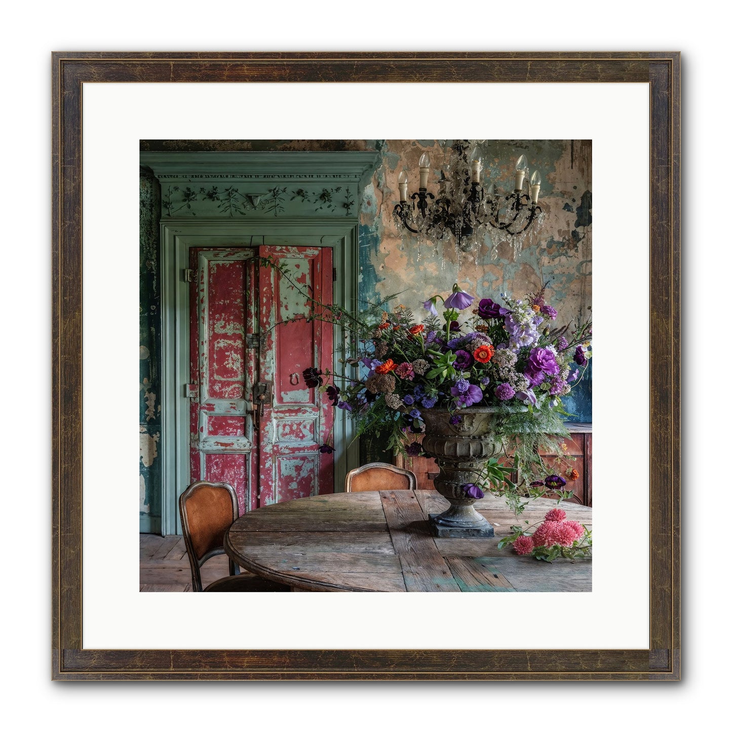LAVENDER TWILIGHT Framed Print - Slimwoods Black/Gold 16x16
