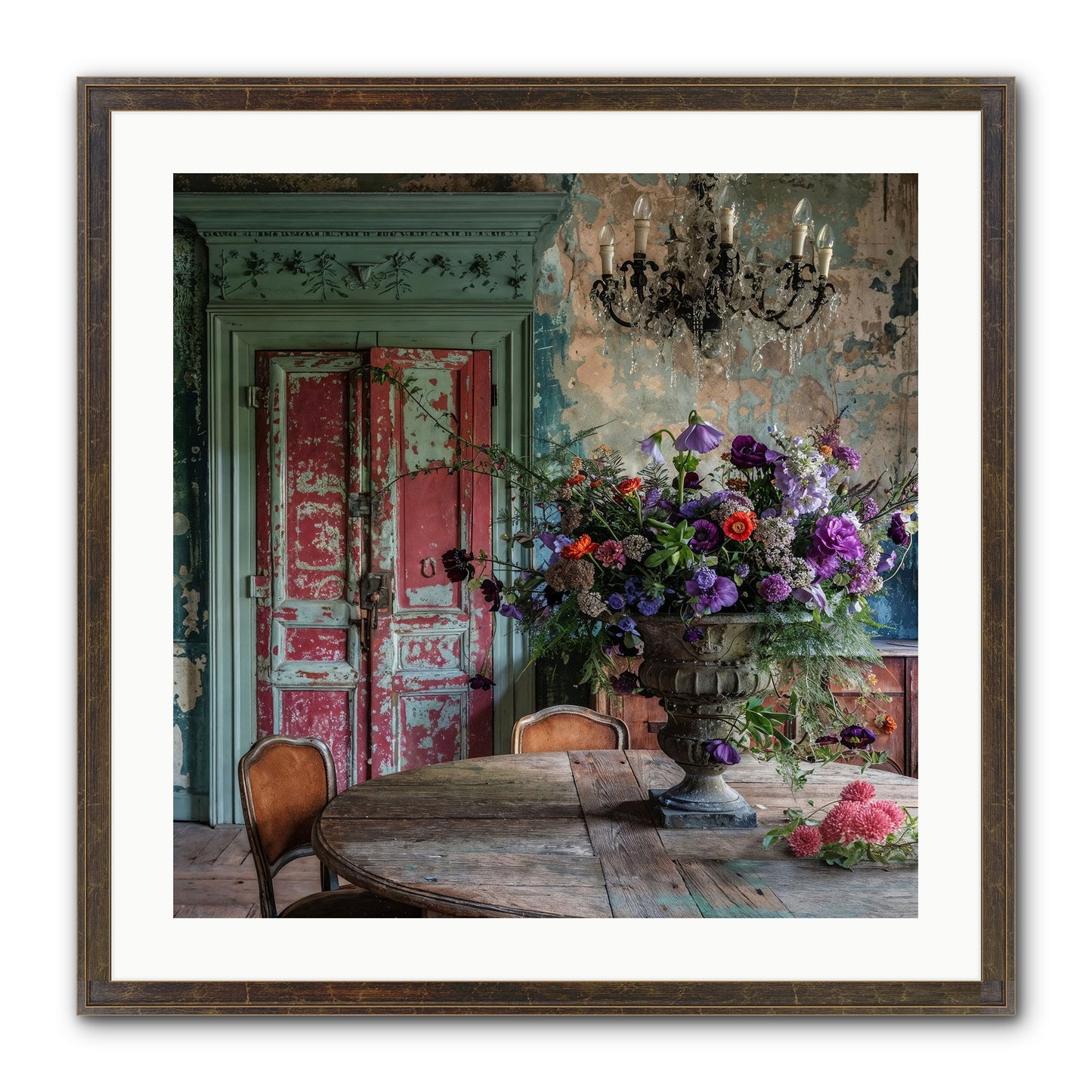 LAVENDER TWILIGHT Framed Print - Slimwoods Black/Gold 24x24