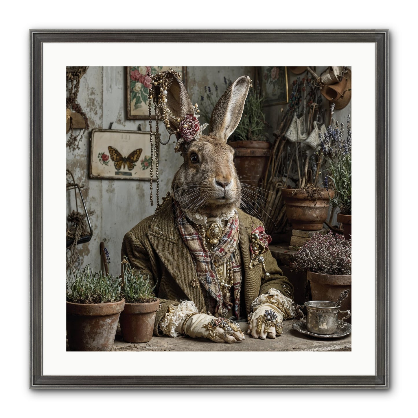 Lavender Weather Framed Print - Slimwoods Black/Silver 24x24