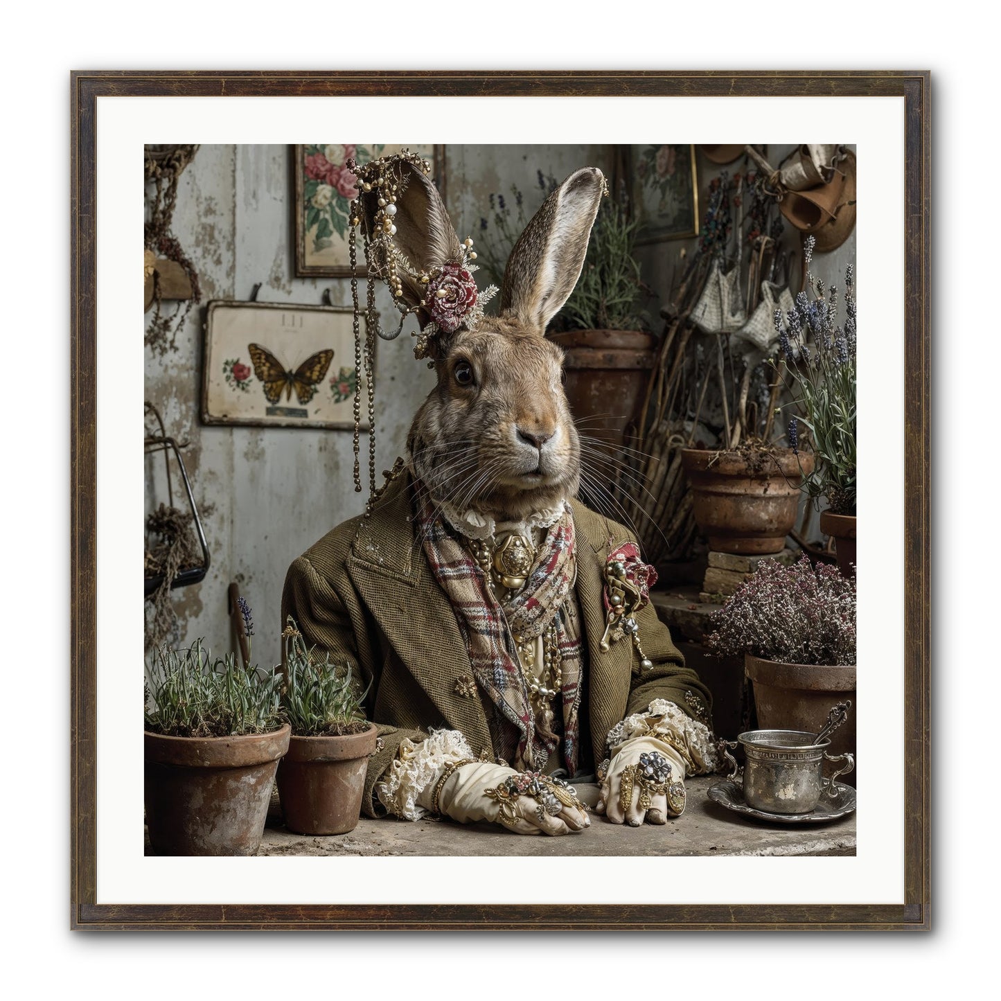 Lavender Weather Framed Print - Slimwoods Black/Gold 30x30