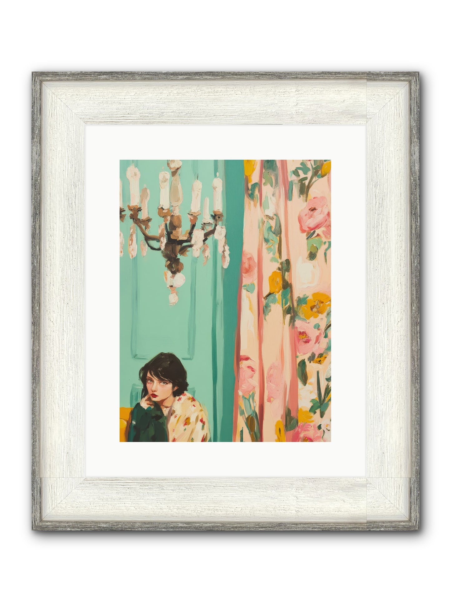 Lavinia Honeysuckle No.1 Framed Print - Driftwood White 12x16