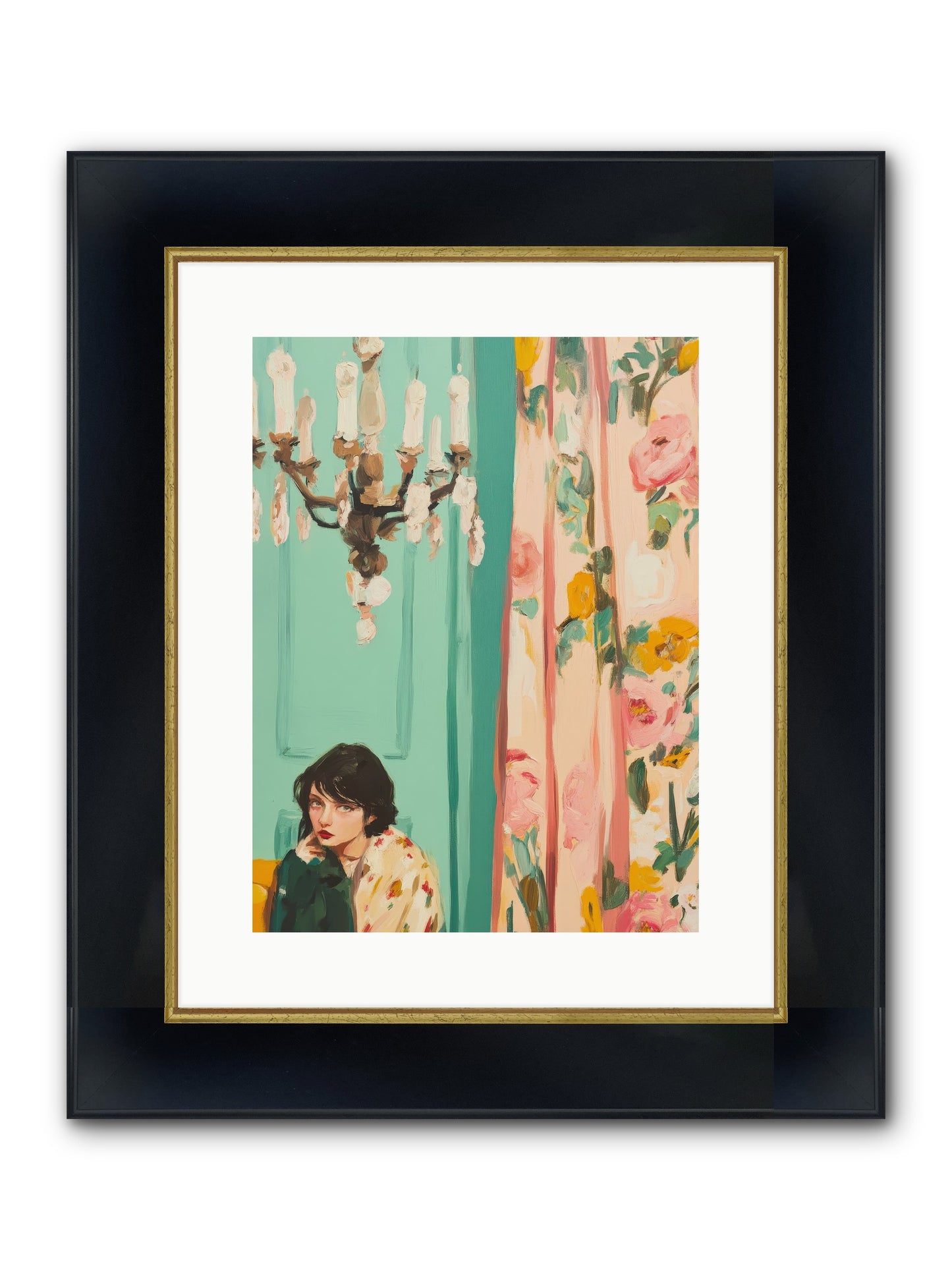 Lavinia Honeysuckle No.1 Framed Print - Wide Black w/Gold 12x16