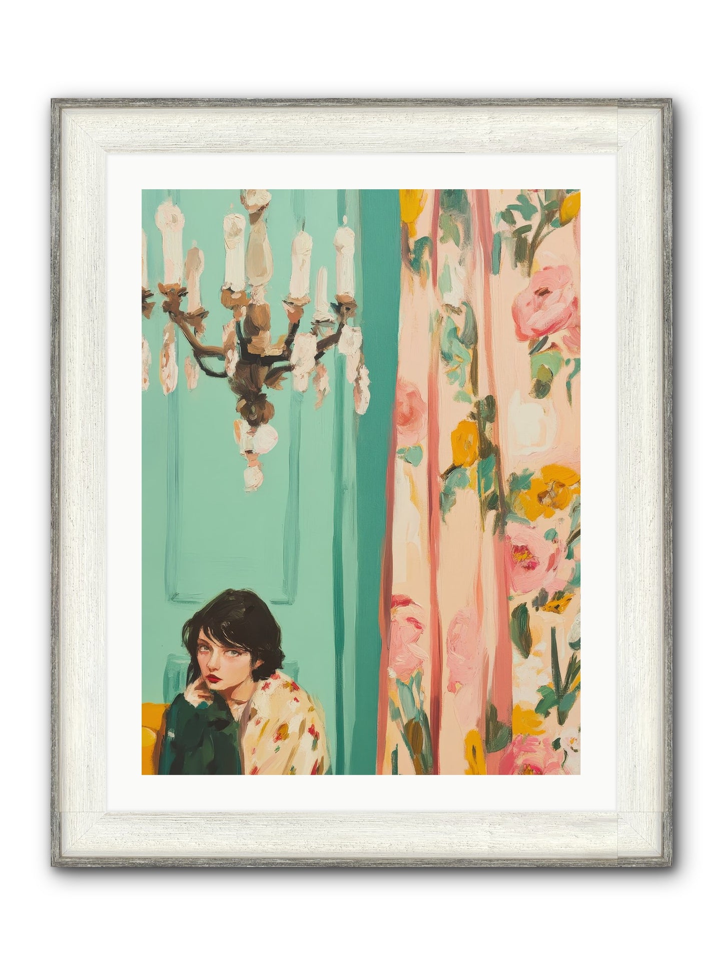 Lavinia Honeysuckle No.1 Framed Print - Driftwood White 24x32