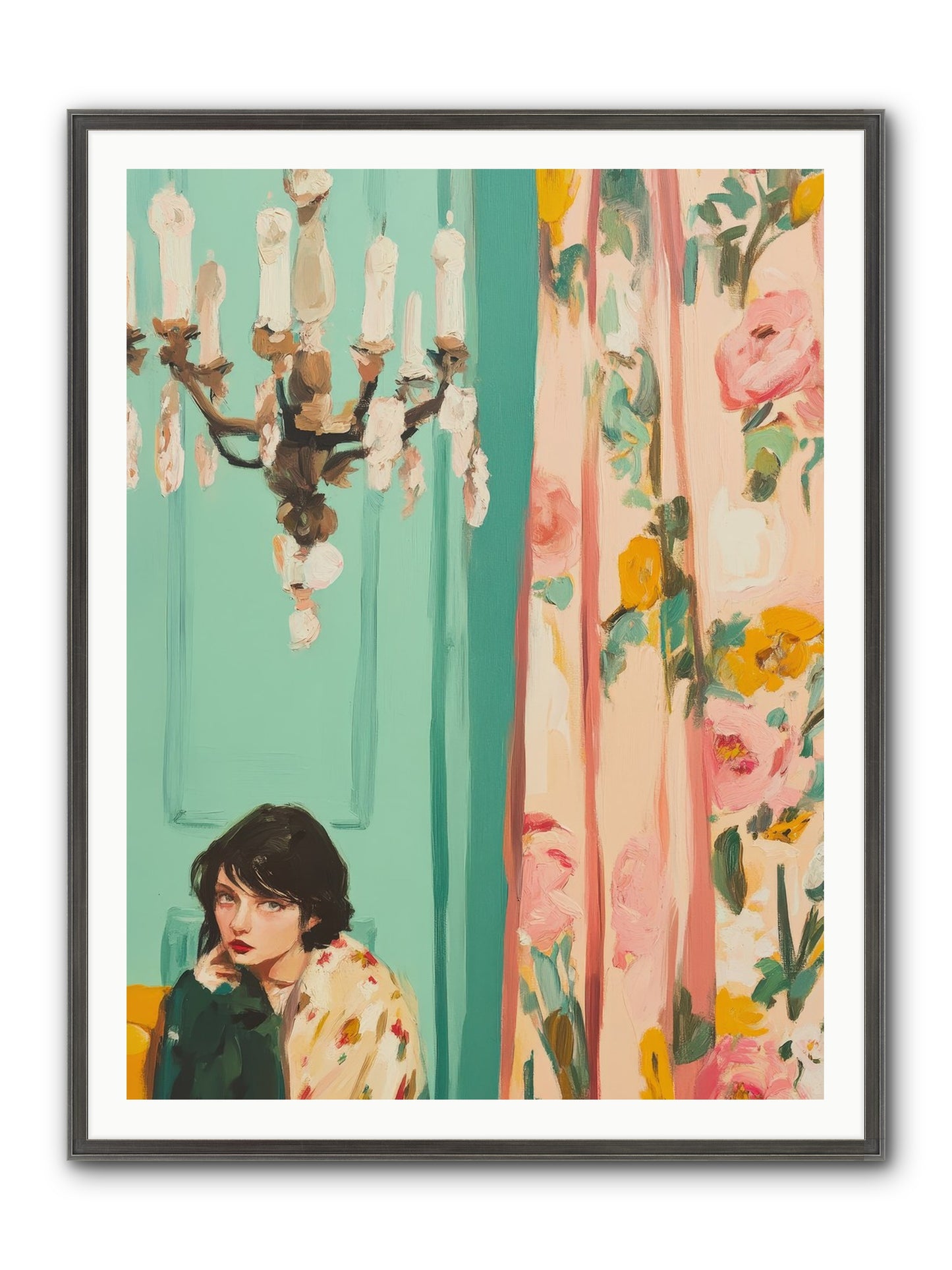 Lavinia Honeysuckle No.1 Framed Print - Slimwoods Black/Silver 36x48