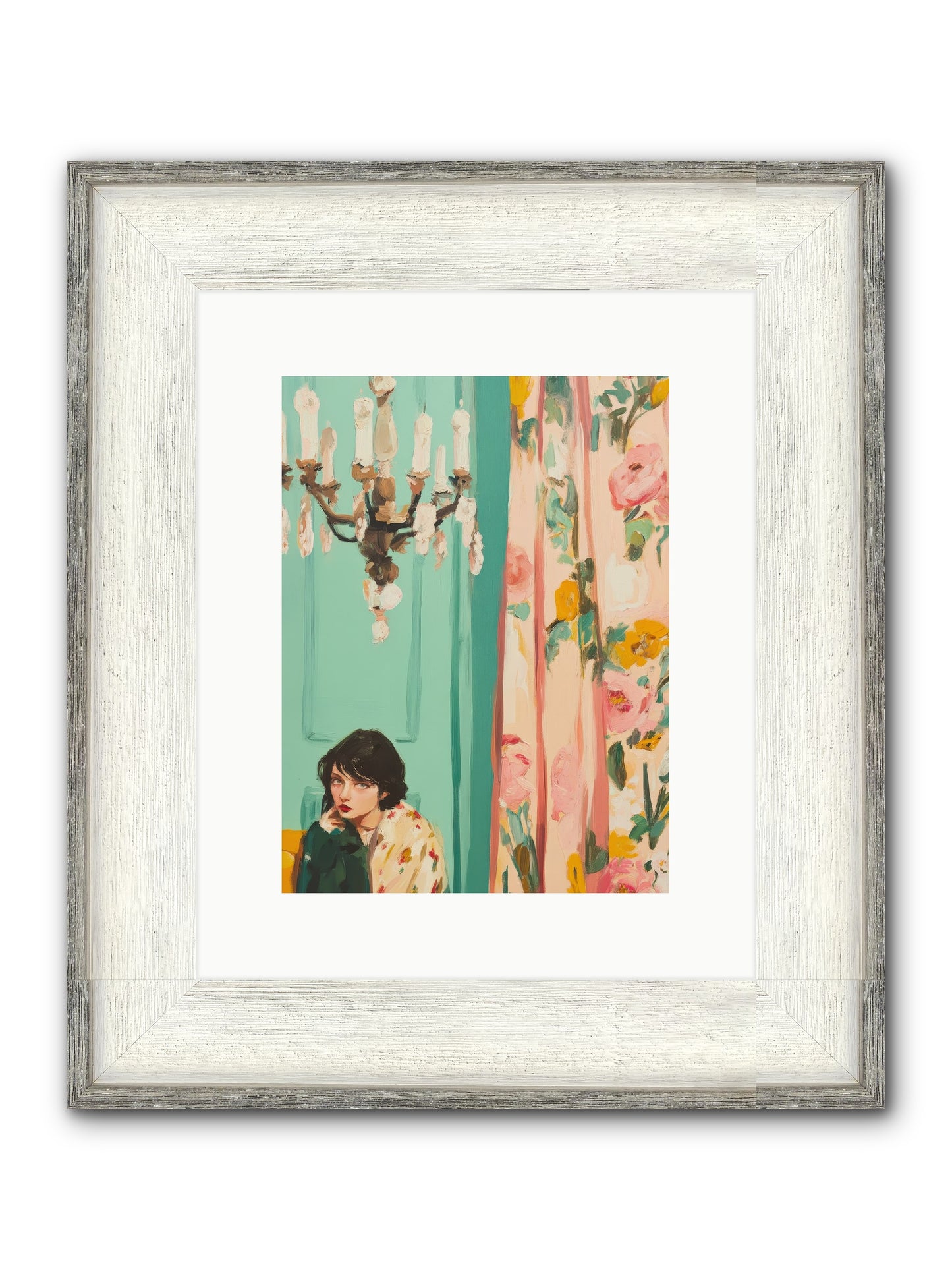 Lavinia Honeysuckle No.1 Framed Print - Driftwood White 9x12