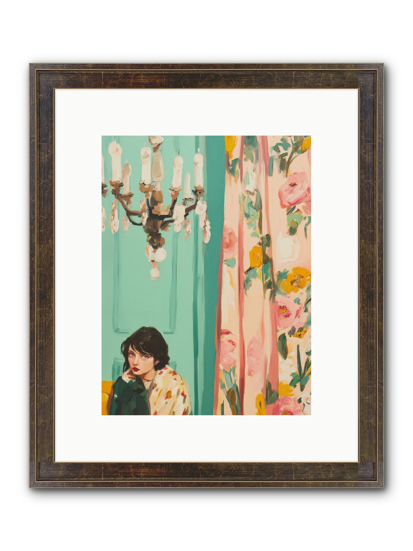Lavinia Honeysuckle No.1 Framed Print - Slimwoods Black/Gold 9x12