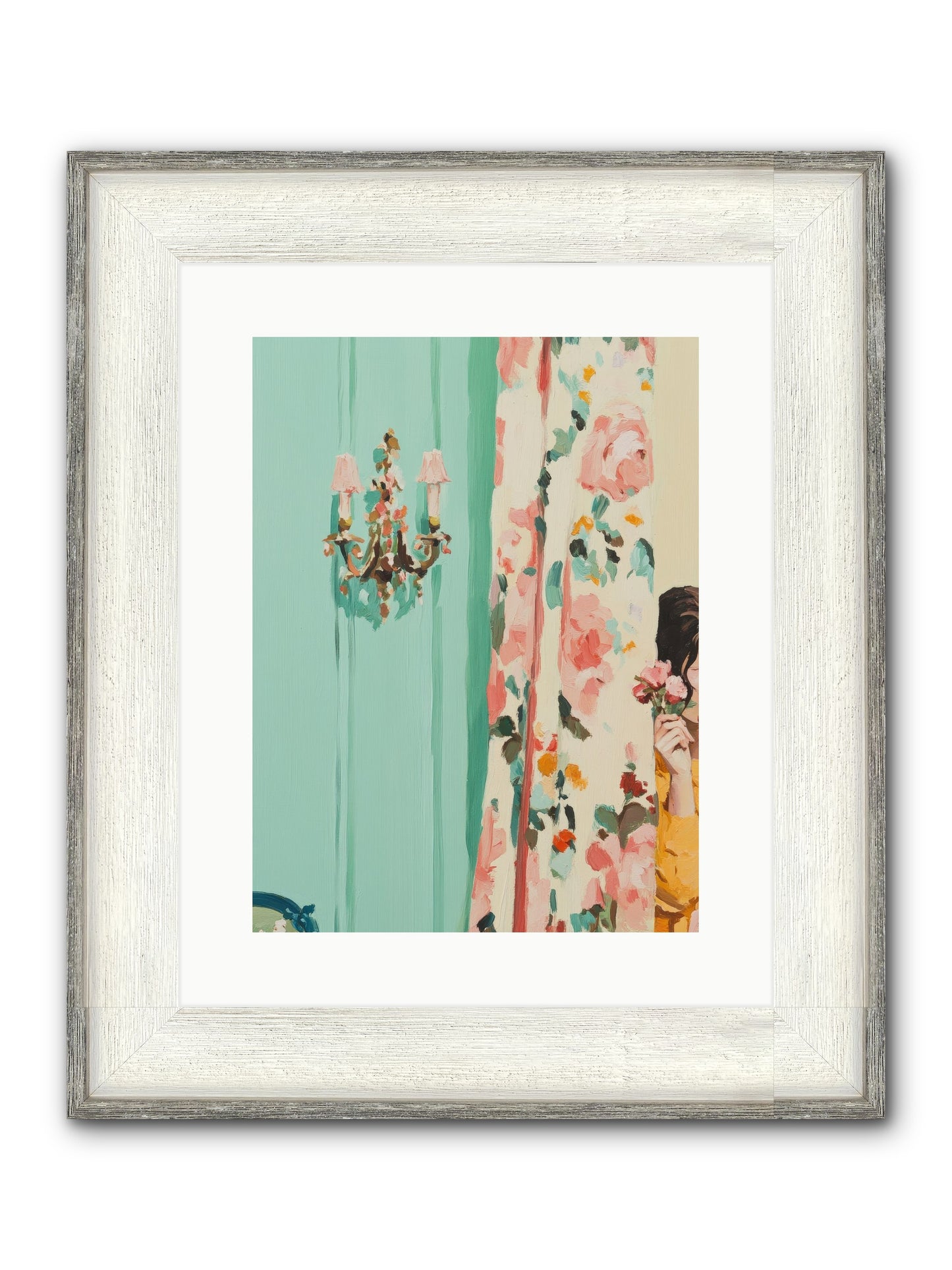 Lavinia Honeysuckle No.2 Framed Print - Driftwood White 12x16