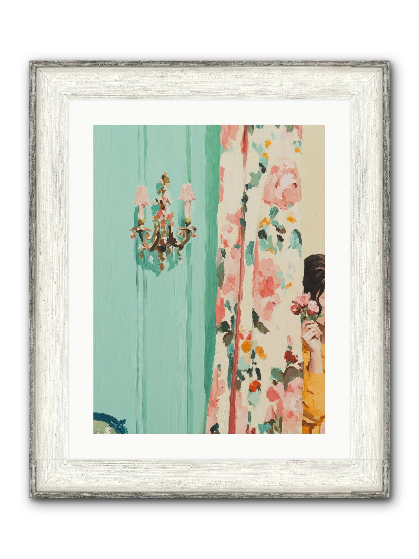Lavinia Honeysuckle No.2 Framed Print - Driftwood White 18x24