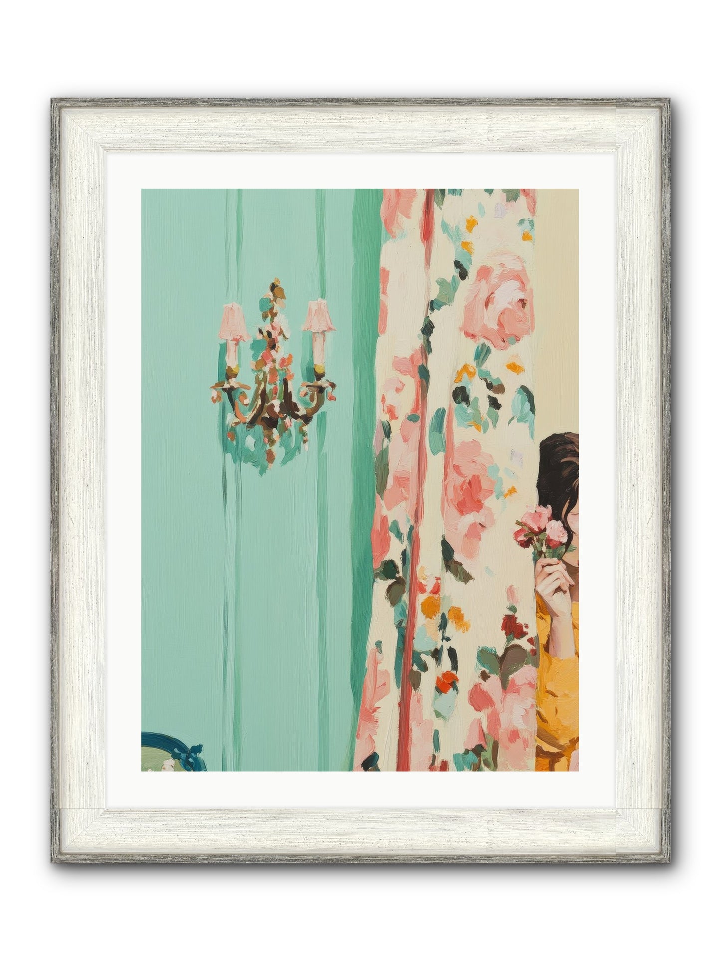 Lavinia Honeysuckle No.2 Framed Print - Driftwood White 24x32