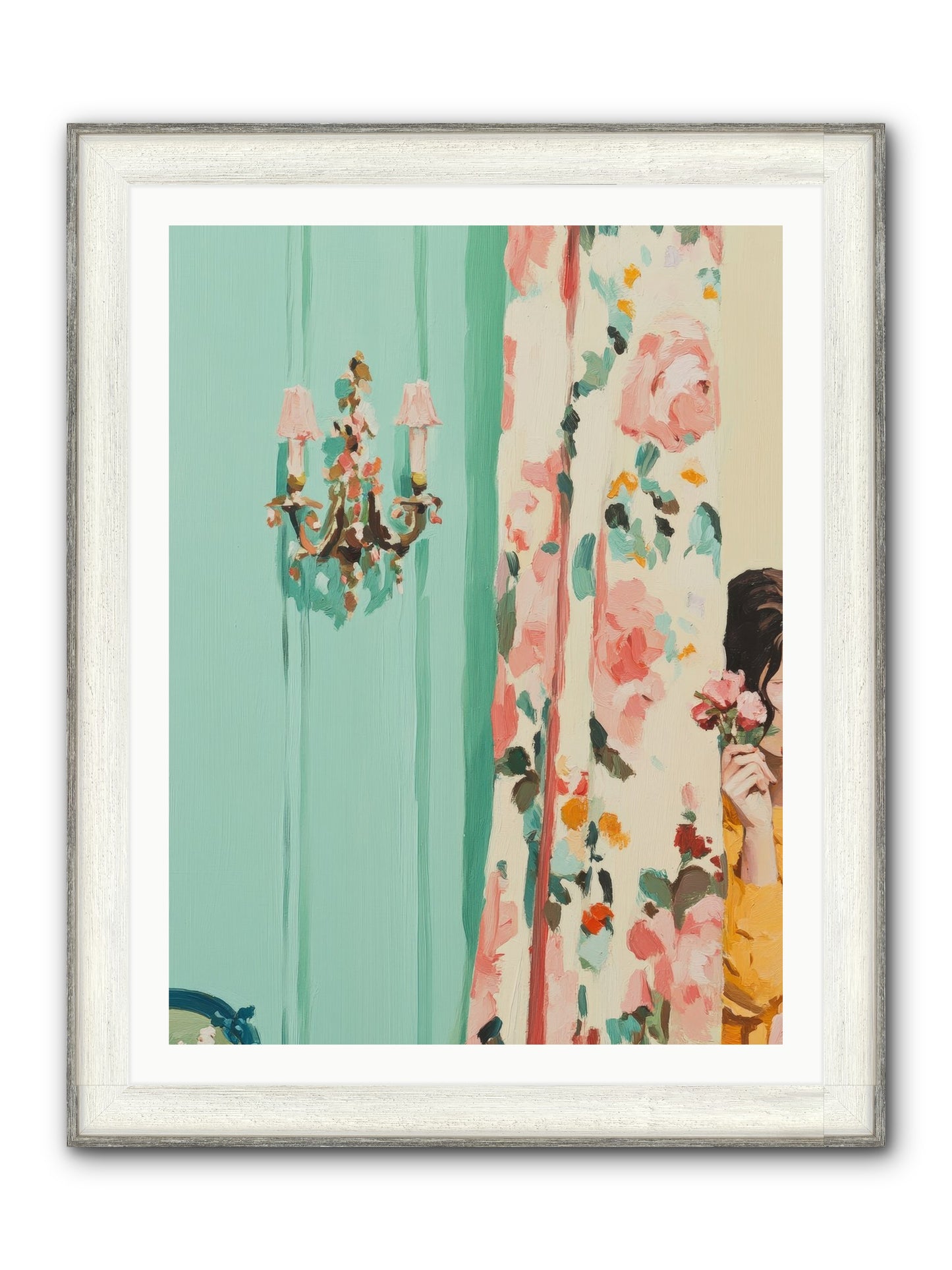 Lavinia Honeysuckle No.2 Framed Print - Driftwood White 30x40