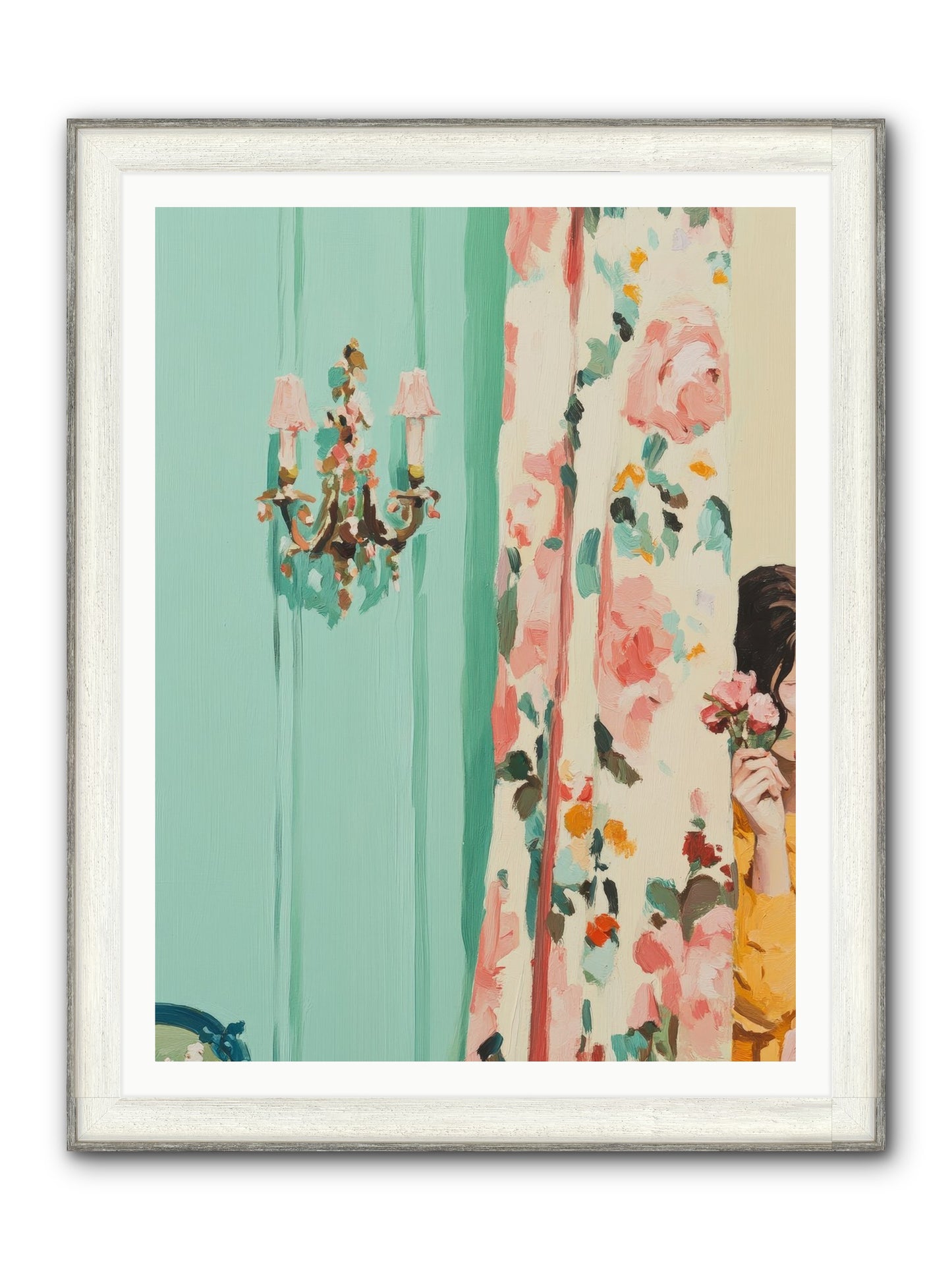 Lavinia Honeysuckle No.2 Framed Print - Driftwood White 36x48