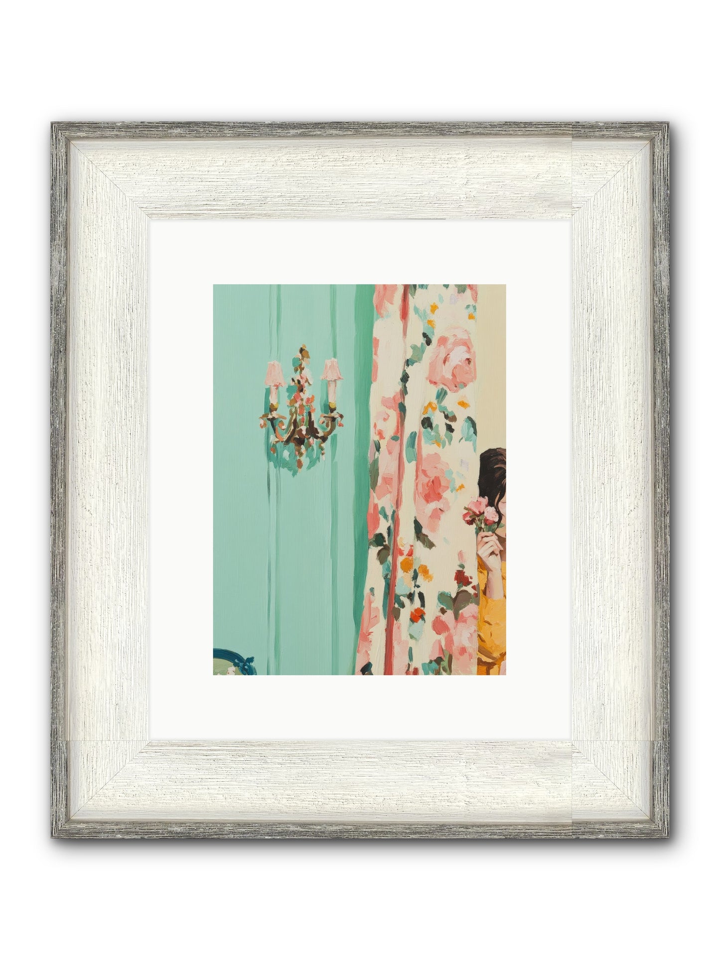 Lavinia Honeysuckle No.2 Framed Print - Driftwood White 9x12