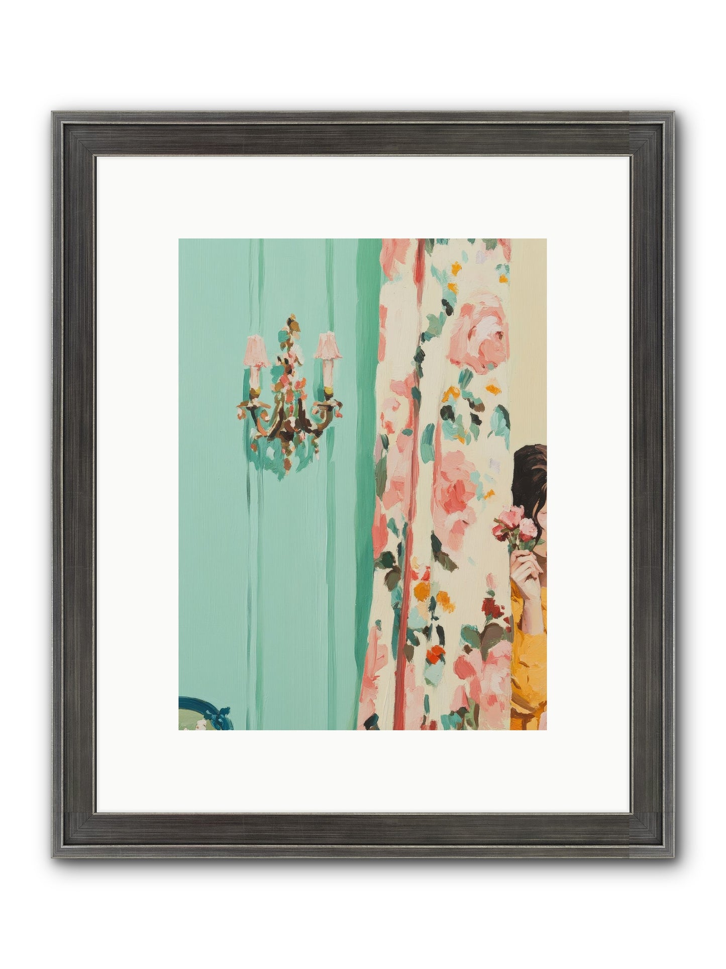 Lavinia Honeysuckle No.2 Framed Print - Slimwoods Black/Silver 9x12