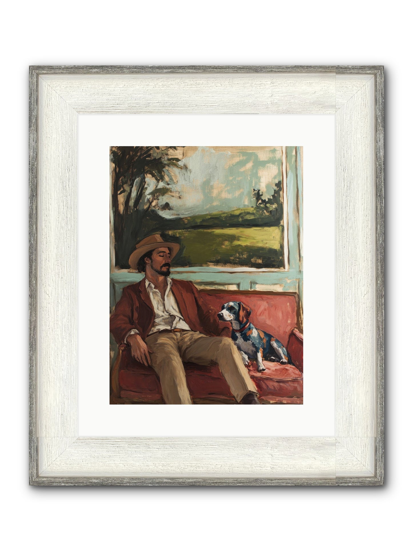Lazy Day Contentment Framed Print - Driftwood White 12x16
