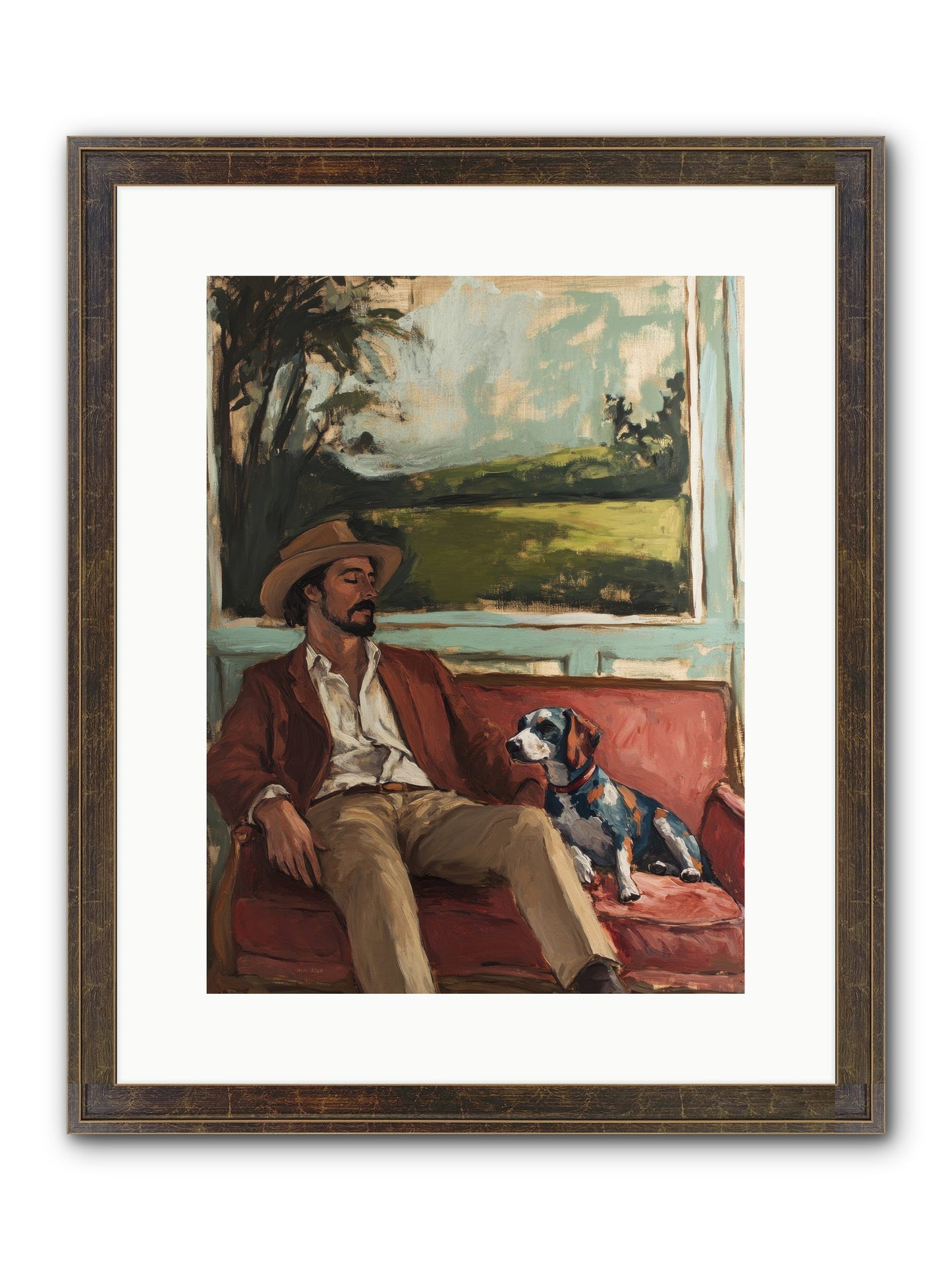 Lazy Day Contentment Framed Print - Slimwoods Black/Gold 12x16