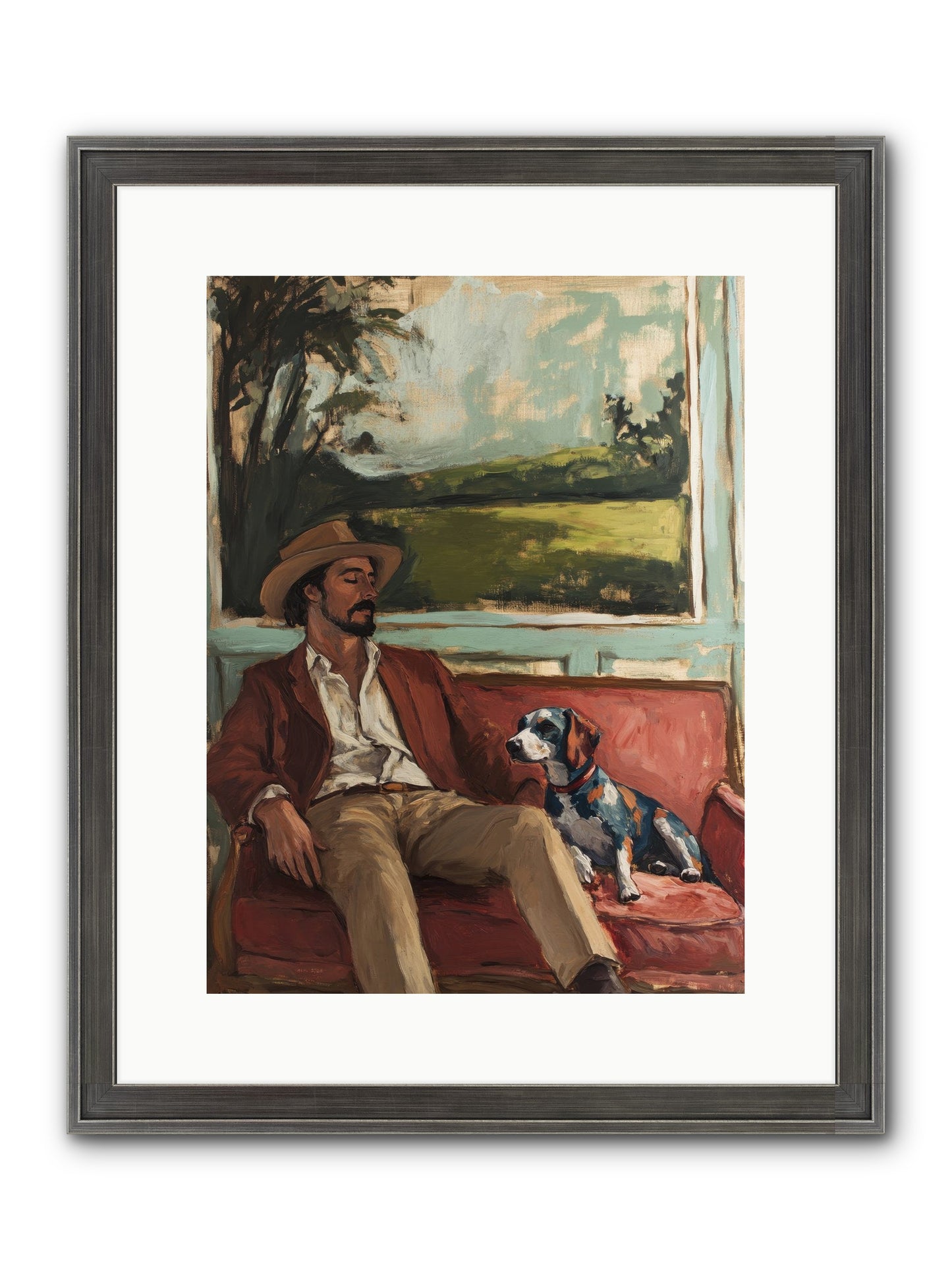 Lazy Day Contentment Framed Print - Slimwoods Black/Silver 12x16