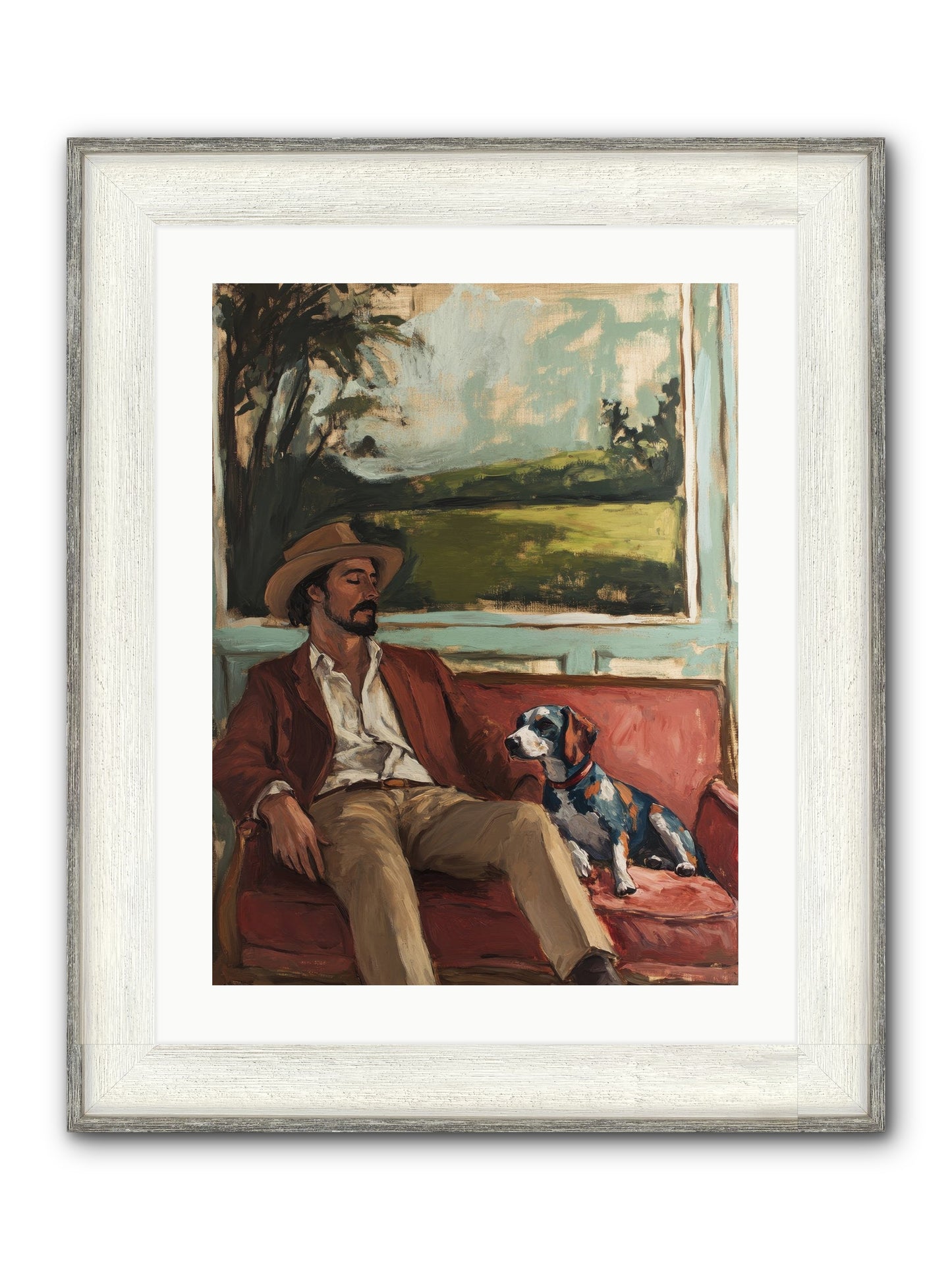 Lazy Day Contentment Framed Print - Driftwood White 18x24