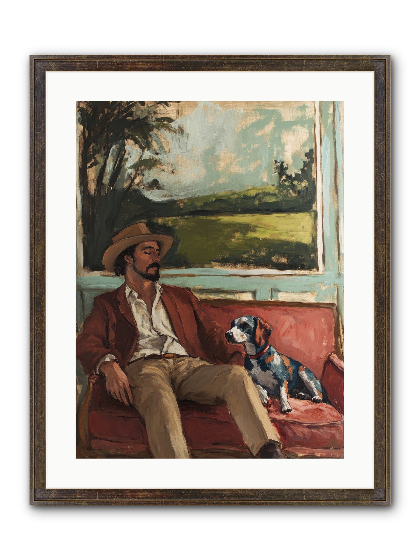 Lazy Day Contentment Framed Print - Slimwoods Black/Gold 18x24