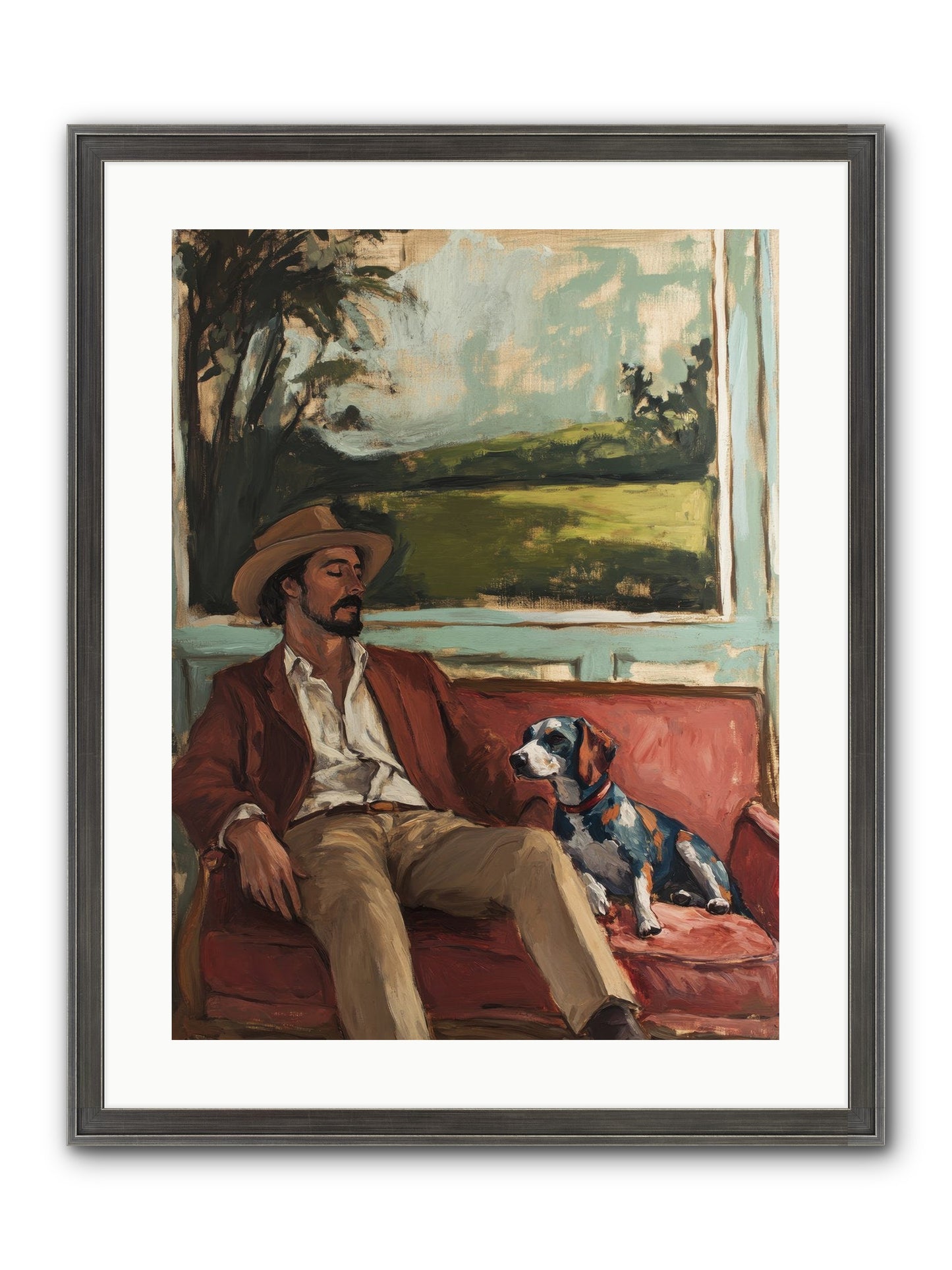 Lazy Day Contentment Framed Print - Slimwoods Black/Silver 18x24