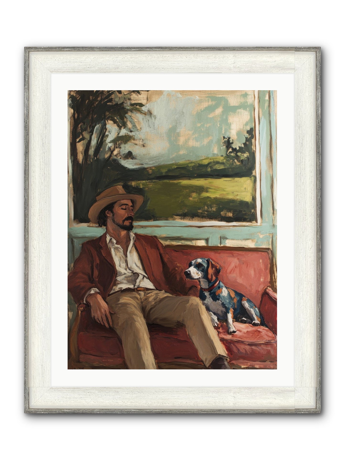 Lazy Day Contentment Framed Print - Driftwood White 24x32