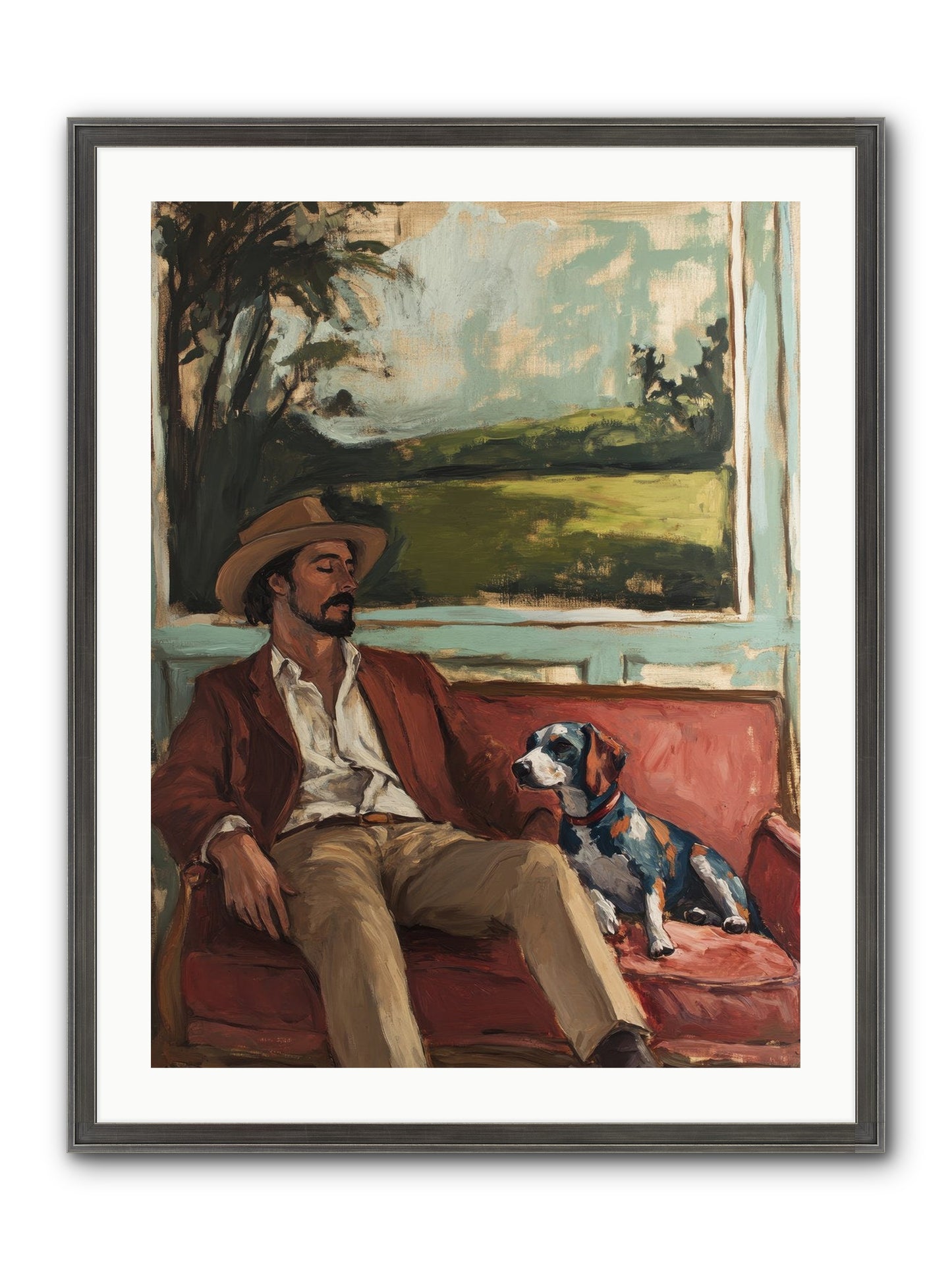 Lazy Day Contentment Framed Print - Slimwoods Black/Silver 24x32